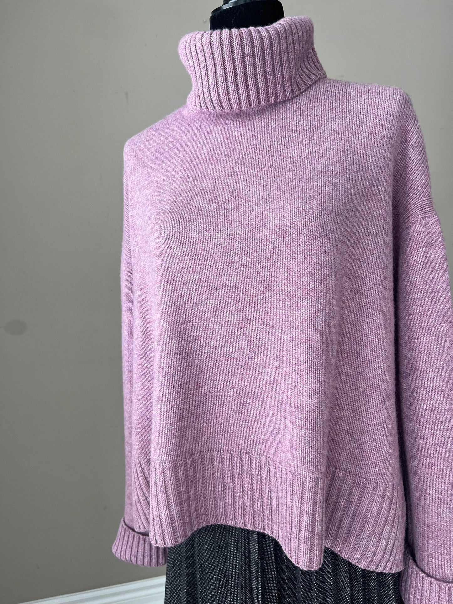 Cashmere sweater, Oversize turtleneck sweater, Winter hand knit clothing women, Knit natural wool jumper