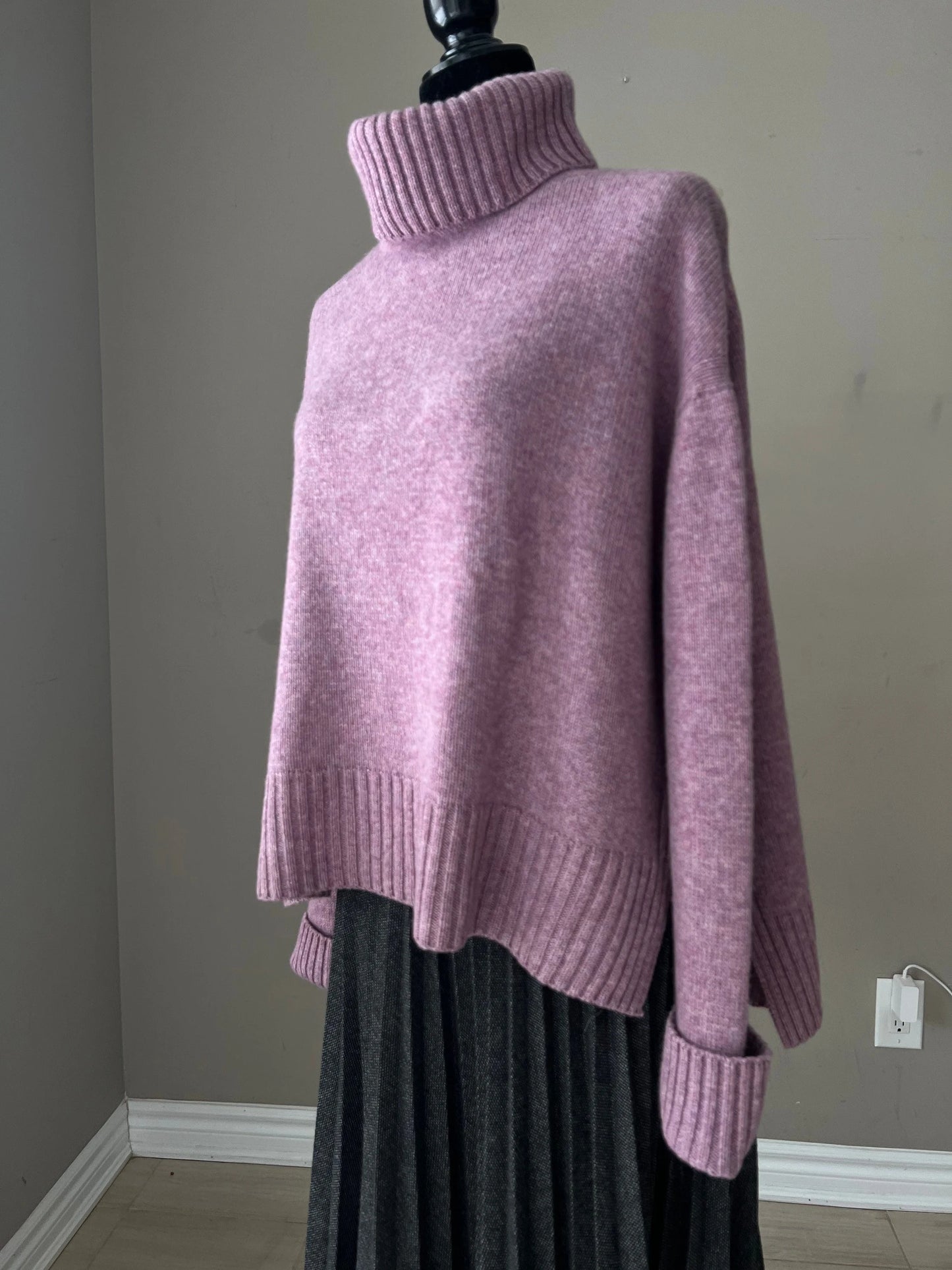 Cashmere sweater, Oversize turtleneck sweater, Winter hand knit clothing women, Knit natural wool jumper