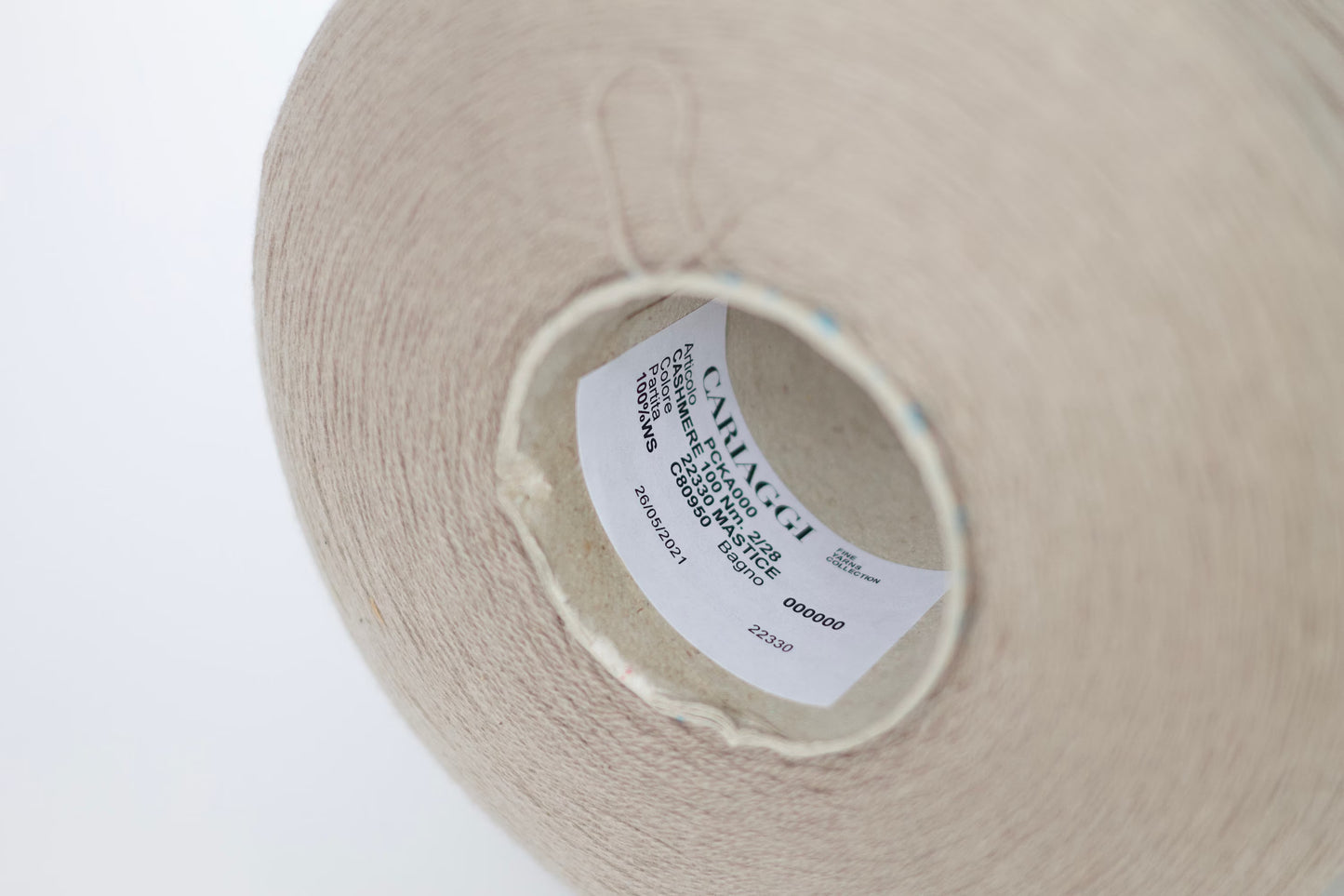 Cashmere 100%, Nm 2/28, Cariaggi PCKA000, Mastice, per 100 gr