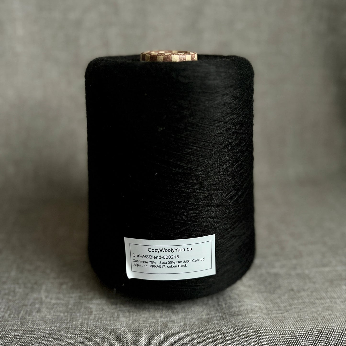 Cashmere 70%, Seta 30%,Nm 2/56, Cariaggi Jaipur, art: PPKA017, colore Black, per 100 gr