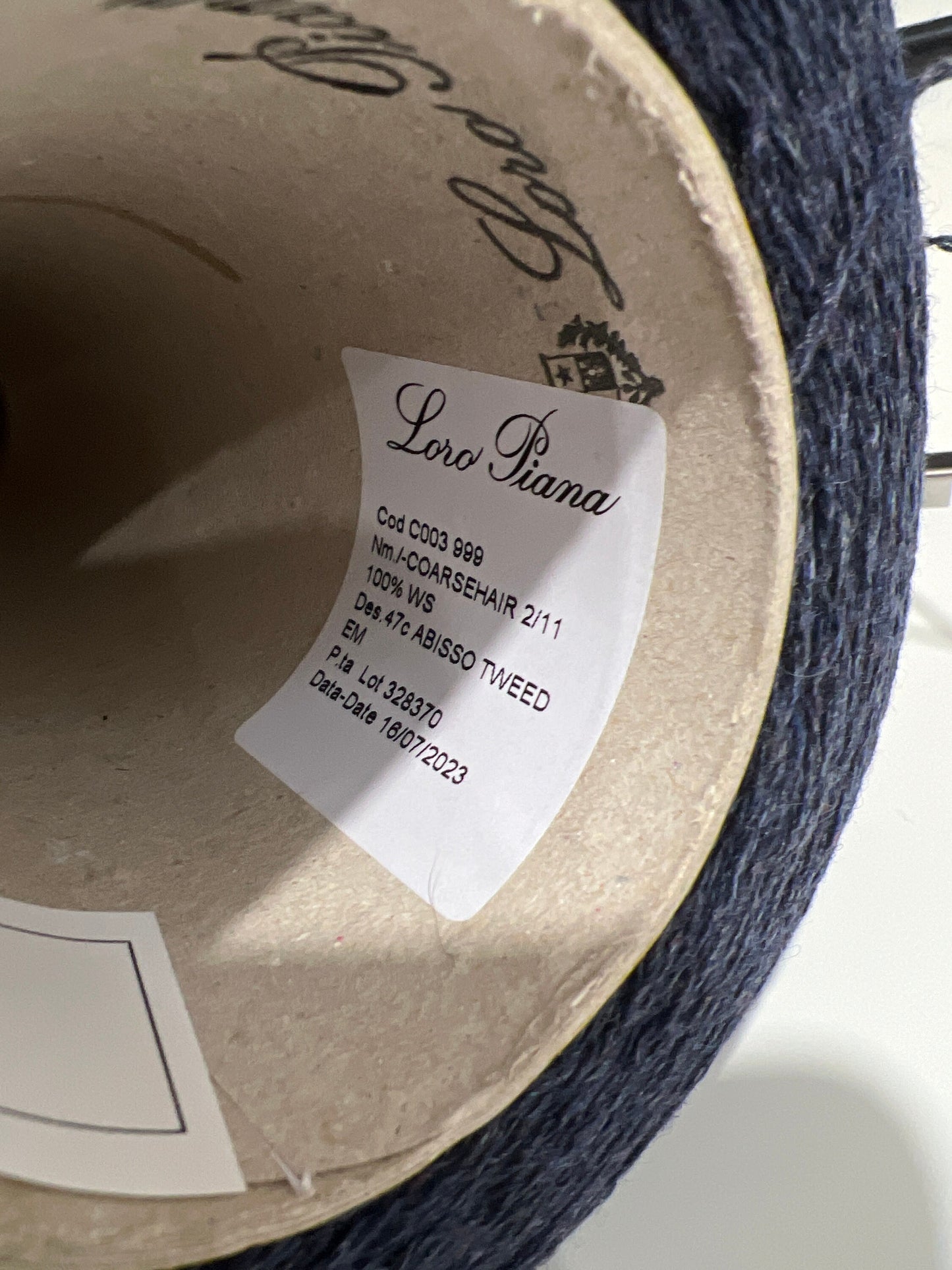 Cashmere 100%, Coarsehair 2/11, Loro Piana-C003 999, Abisso Tweed, per. 100 gr.