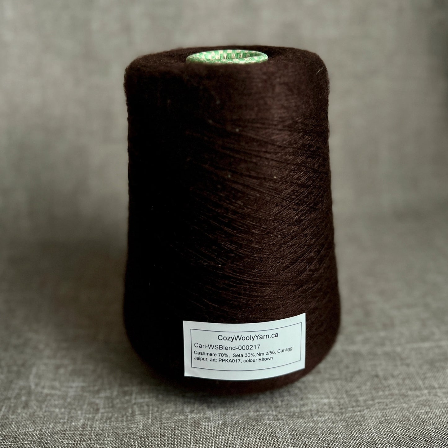 Cashmere 70%, Seta 30%,Nm 2/56, Cariaggi Jaipur, art: PPKA017, colore Brown, per 100 gr