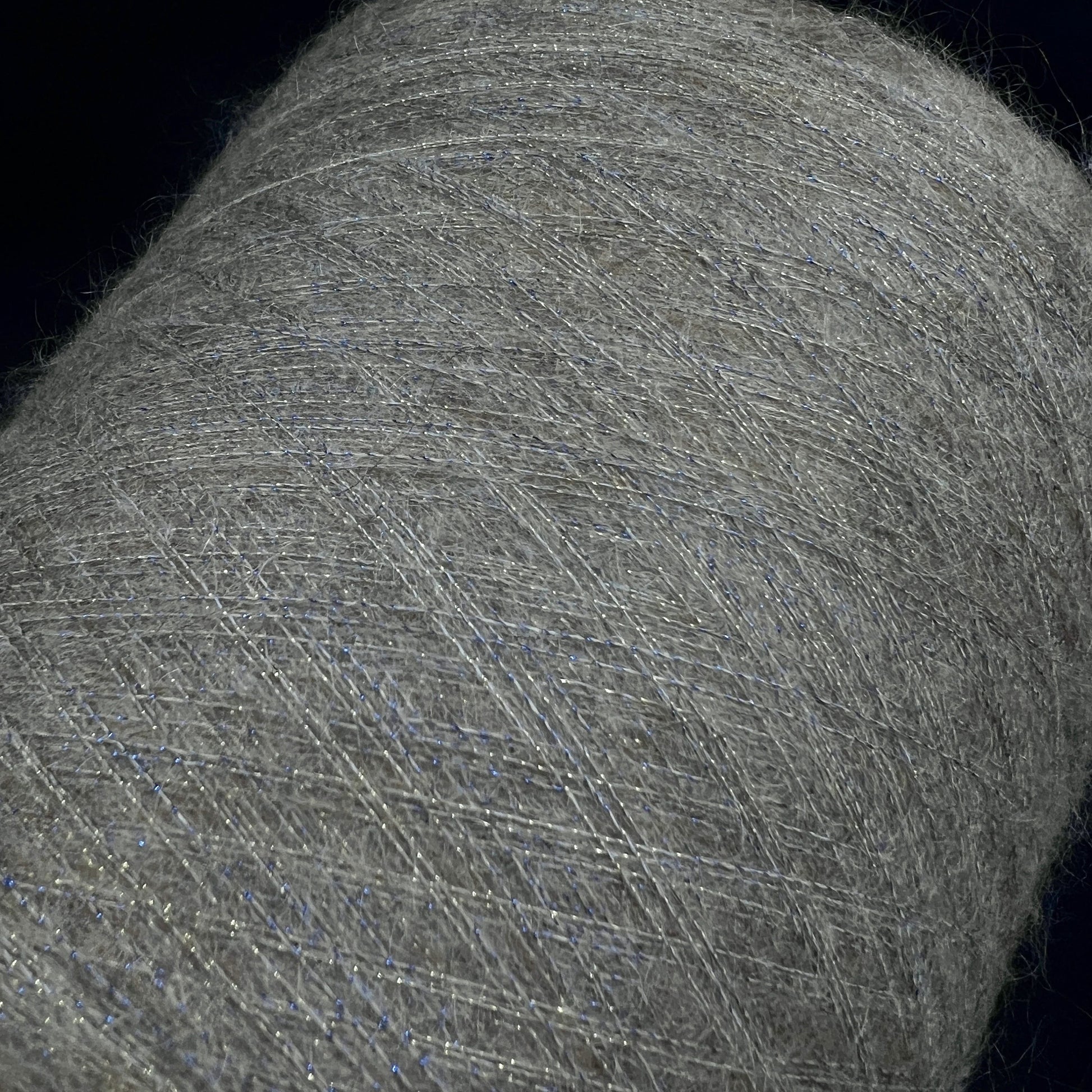 Filati Power Art: Prestige. Lux Fibre: 60% babykid mohair yarn, 16% extrafine merino wool yarn, 26% Nylon yarn, 8% Metallized yarn available at our Yarn Store in Canada. Country: Italy. Color: HAY GOLD. Yarn on cone.