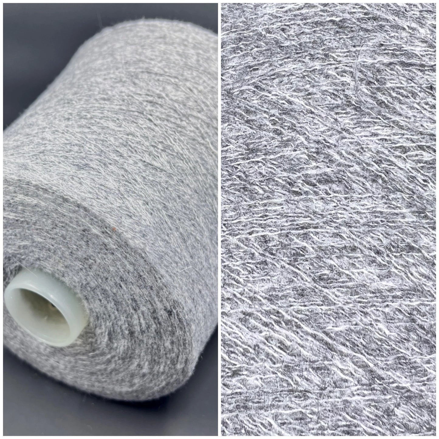 Cashmere blend Filaty Biagioli Modesto art. Vanity Zermatt. Fiber: 43% Merino wool yarn 24% Cashmere yarn 28% Viscose yarn 5% PA yarn. Yarn Colour: Gray. The yarn will be perfect for weaving and knitting but can also be used for crocheting. You can buy this beautiful yarn at our yarn store in Canada.