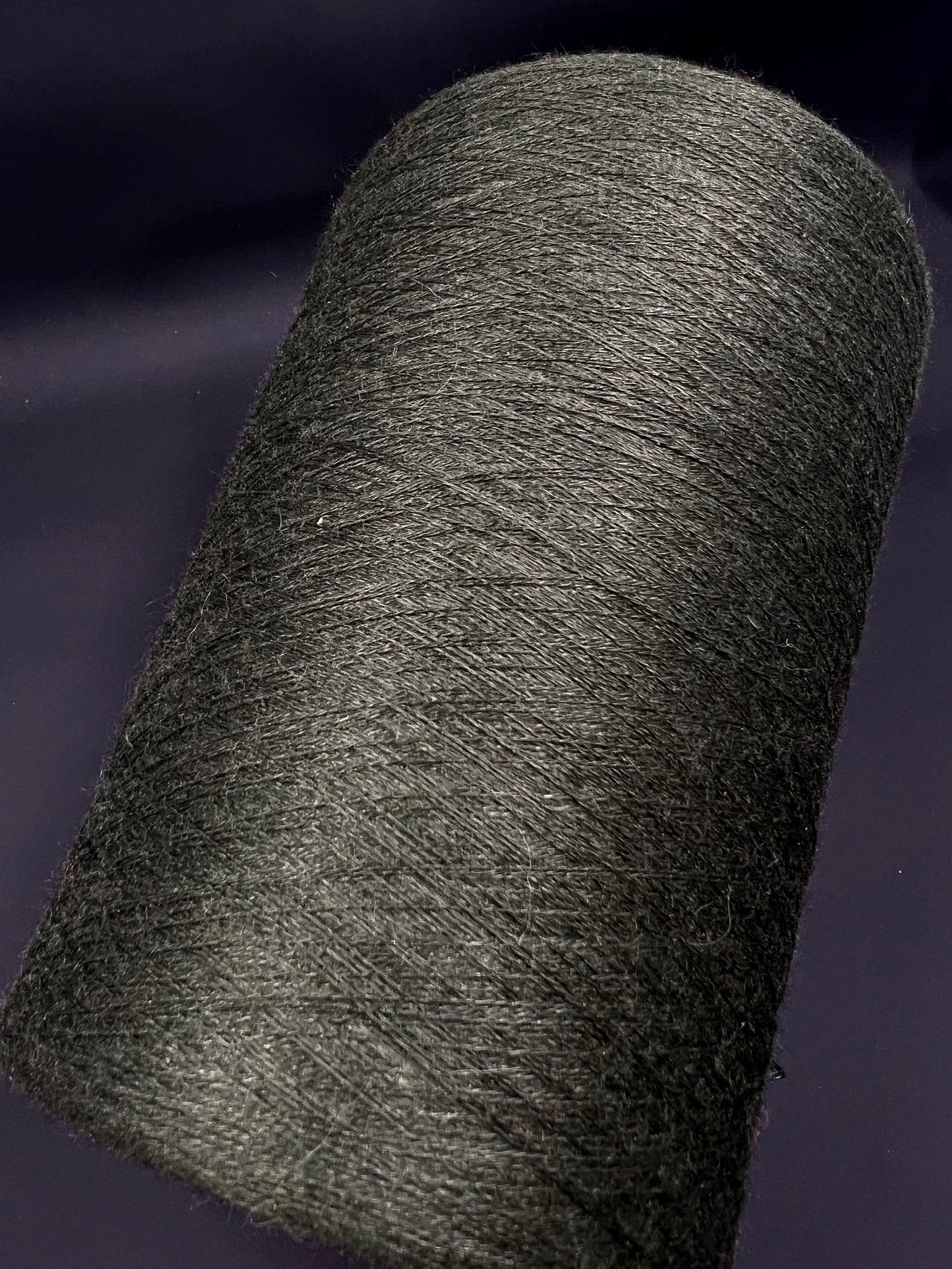 Cashmere 70%, SE 30%, 2/58, Loro Piana-P158 , Color Dark Olive, per 100 gr. Italian Fine Yarn, yarn on cone, Hand Knitting, Machine Knitting