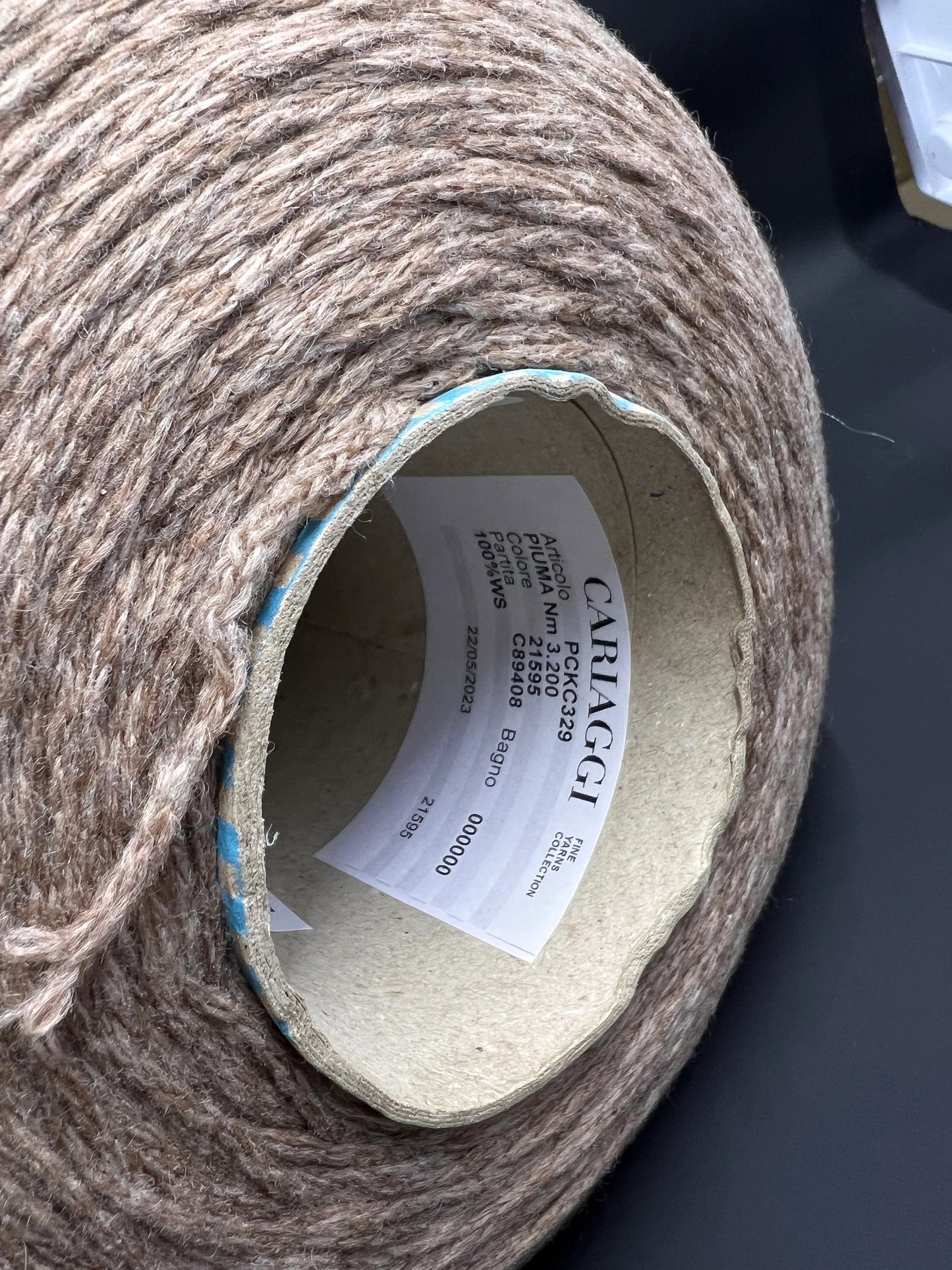 PIUMA Cashmere yarn 100%, Cariaggi - PCKC329, Brown&White, per 100 gr