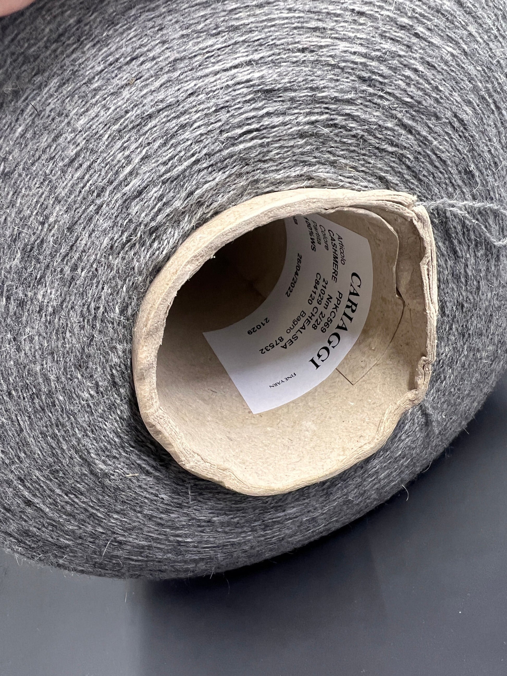 Cashmere Yarn by Cariaggi. Cashmere Yarn for Hand & Machine Knitting.  Fiber: 100% Cashmere Yarn. Yarn Colour: Gray  Reference: Cariaggi, Nm 2/28 This is a very soft pure Cashmere yarn by Cariaggi.