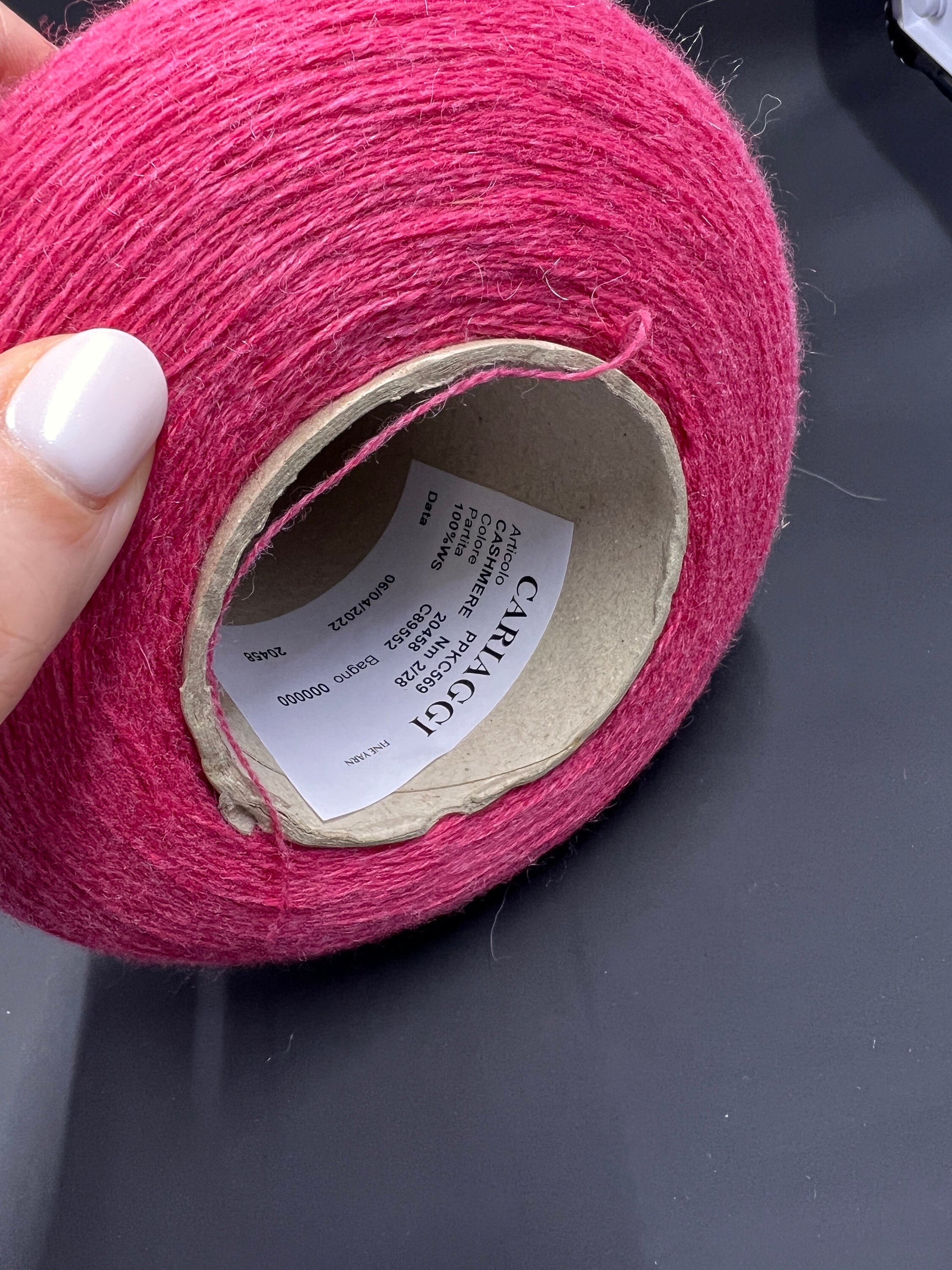 Cashmere Yarn by Cariaggi. Cashmere Yarn for Hand & Machine Knitting.  Fiber: 100% Cashmere Yarn. Yarn Colour: Azalea Pink  Reference: Cariaggi, Nm 2/28 This is a very soft pure Cashmere yarn by Cariaggi.