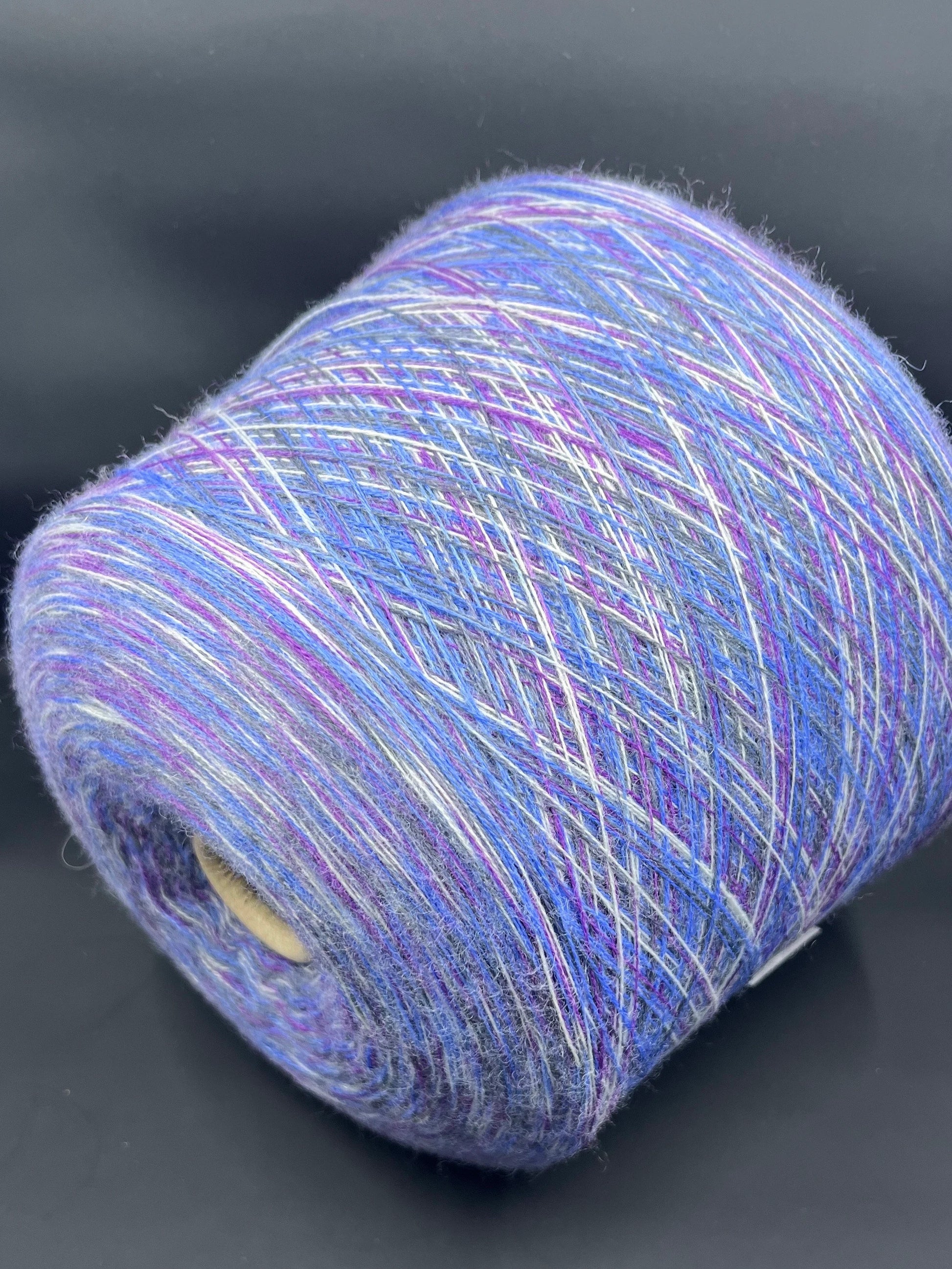 Merino Wool Yarn 100%, Merinos Stampa PROFILLO , Color Stampa Bluette, Yarn on Cone. Italian Lace Yarn. Hand and Machine Knitting. Fiber: 100% Merino Wool Yarn.  Nm 2/30.  Reference: Merino Fine Wool Yarn 100%, Merinos Stampa PROFILLO. Nm 2/30. Italian Lace Yarn, Machine knitting, Hand Knitting.