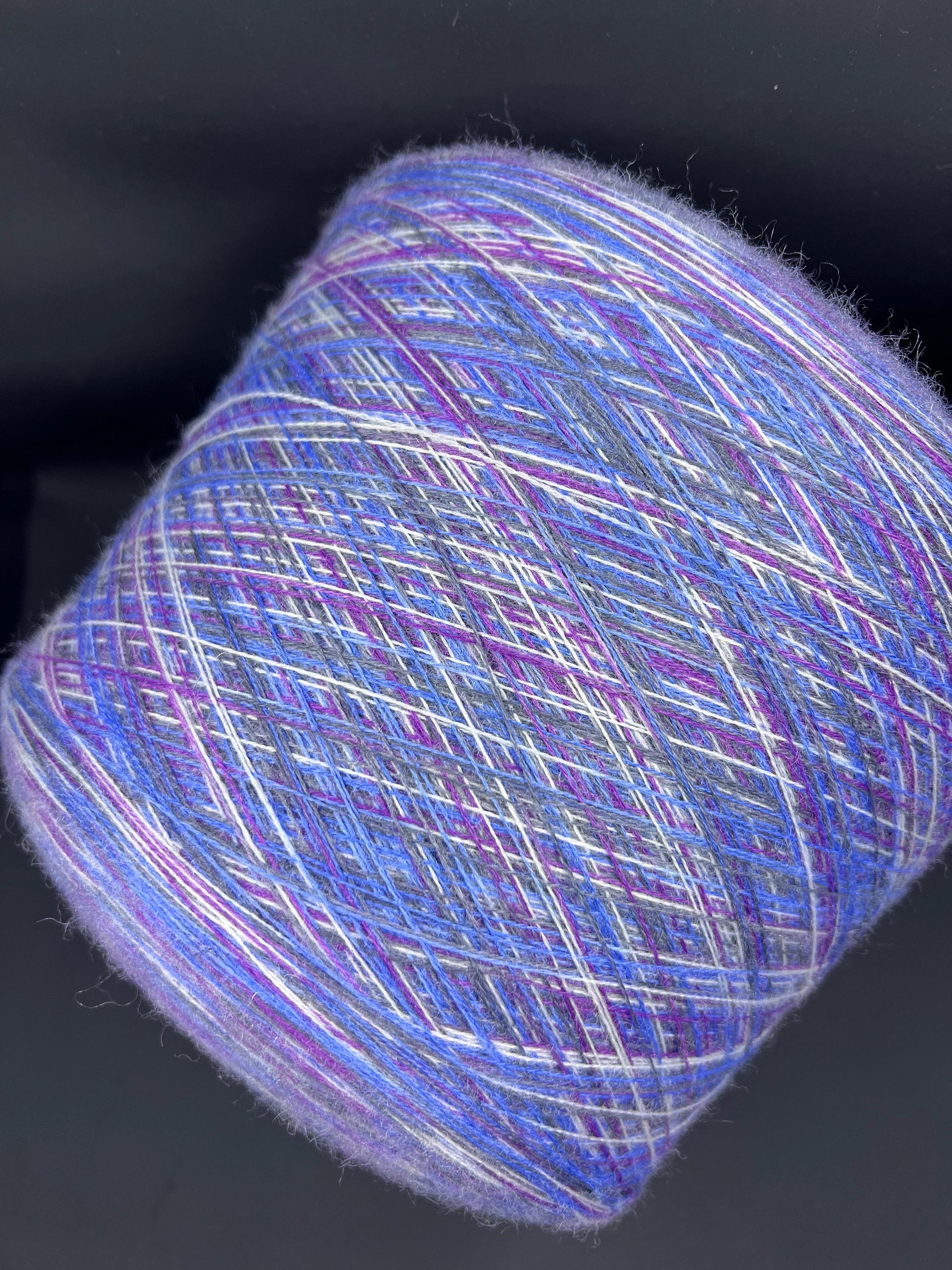 Merino Wool Yarn 100%, Merinos Stampa PROFILLO , Color Stampa Bluette, Yarn on Cone. Italian Lace Yarn. Hand and Machine Knitting. Fiber: 100% Merino Wool Yarn.  Nm 2/30.  Reference: Merino Fine Wool Yarn 100%, Merinos Stampa PROFILLO. Nm 2/30. Italian Lace Yarn, Machine knitting, Hand Knitting.