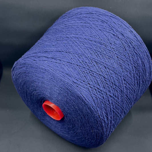 Merino Wool Yarn 100%, Kent ZEGNA BARUFFA , Color Dark Blue, Yarn on Cone. Italian Lace Yarn. Hand and Machine Knitting. Fiber: 100% Merino Wool Yarn. Supergeelong Nm 2/18.  Reference: Zegna Baruffa LANE BORGOSESSIA. Italian Lace Yarn, Machine knitting, Hand Knitting.