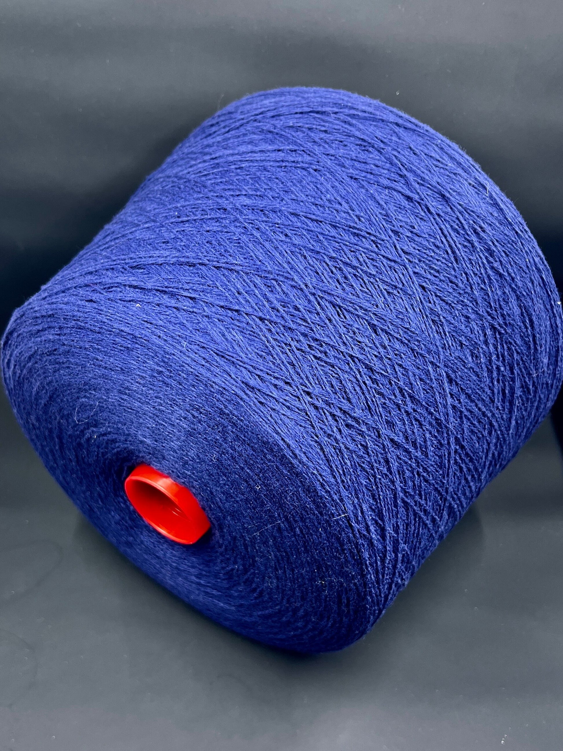 Merino Wool Yarn 100%, Kent ZEGNA BARUFFA , Color Dark Blue, Yarn on Cone. Italian Lace Yarn. Hand and Machine Knitting. Fiber: 100% Merino Wool Yarn. Supergeelong Nm 2/18.  Reference: Zegna Baruffa LANE BORGOSESSIA. Italian Lace Yarn, Machine knitting, Hand Knitting.