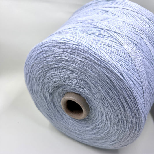 Wool Yarn 30%, Viscosa Yarn 25%, Cashmere Yarn 15%, Poliamide Yarn 30%. Profilo SNC , Color Sky, Yarn on Cone. Italian Lace Yarn. Hand and Machine Knitting. Reference:  Nm 2/15. Italian Lace Yarn, Machine knitting, Hand Knitting.
