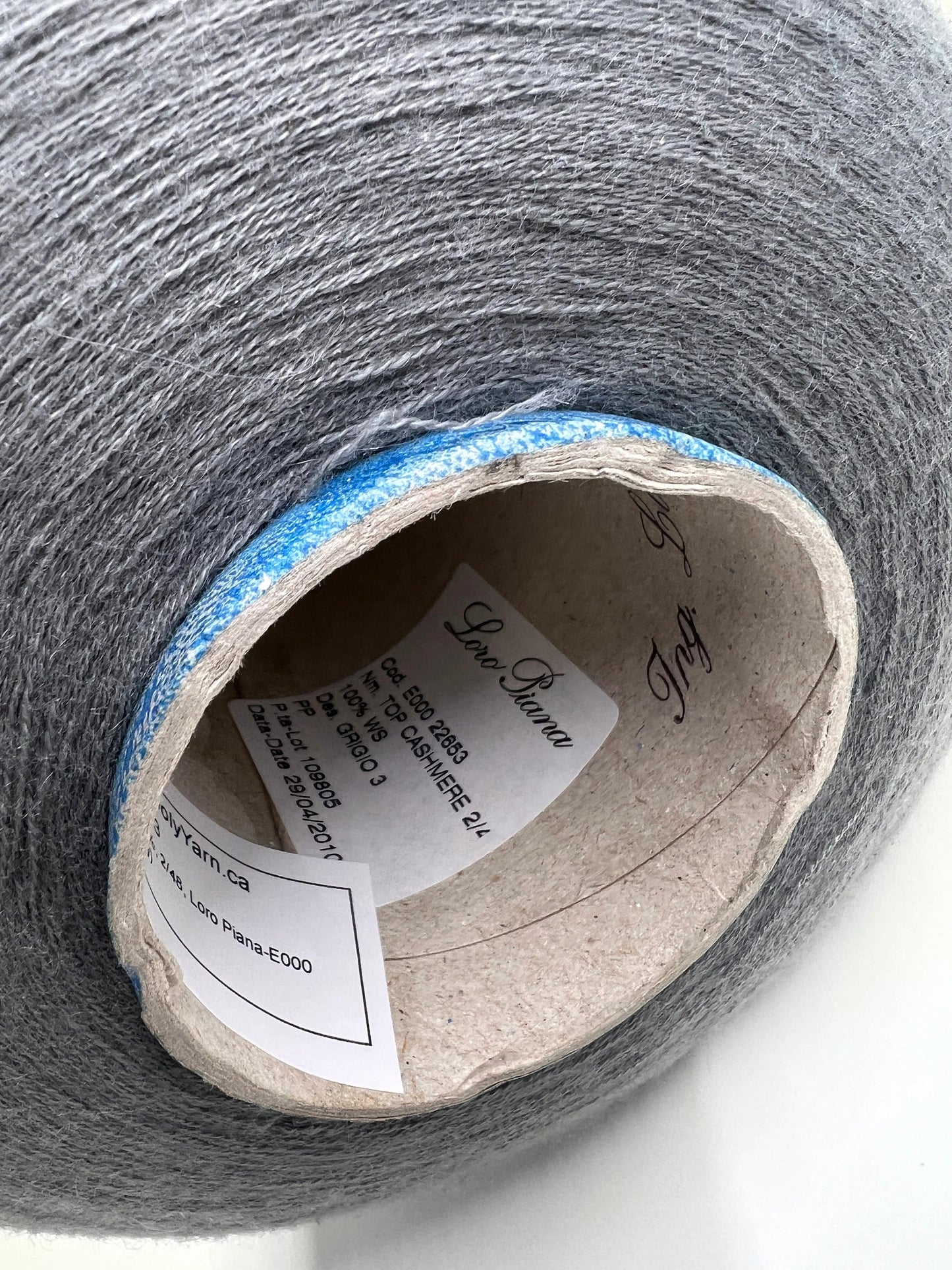Top Cashmere Yarn Loro Piana. Top Cashmere Yarn for Hand & Machine Knitting. Fiber: 100% Top Cashmere Yarn. Yarn Colour: Grigio-Gray Reference: Loro Piana, Nm 2/48 This is a very soft pure top cashmere yarn.