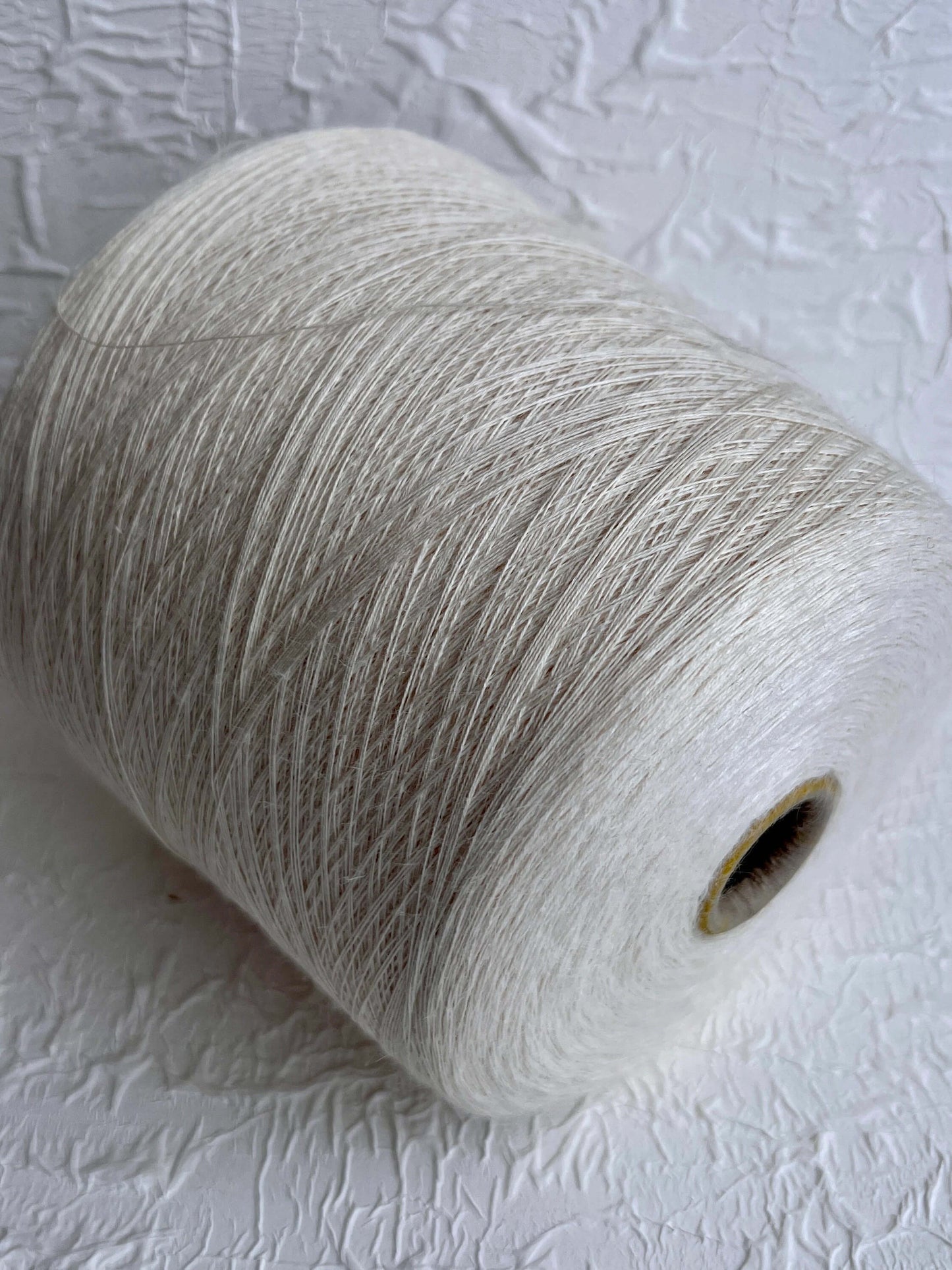 Bamboo yarn 100%, Yarn on Cone, Loro Piana yarn -AA81 1000, Color White. Per 100 gr