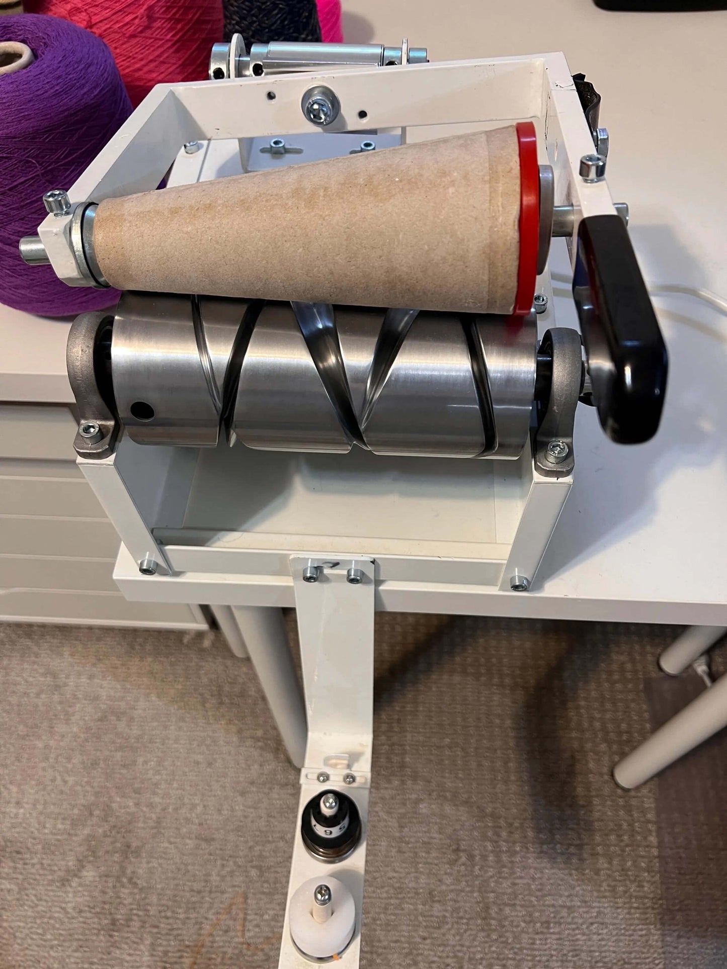 Electric yarn/wool winder on cone. Winding yarn on Cone Free set of 10 yarn cones
