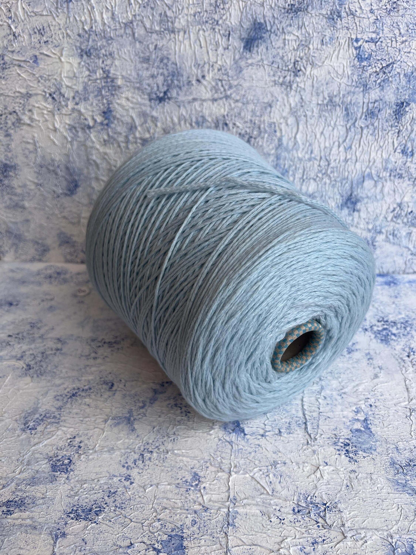 PIUMA Cashmere Yarn 100%, Yarn by Cariaggi. Yarn on Cone, Color Light Blue. Per 100 gr