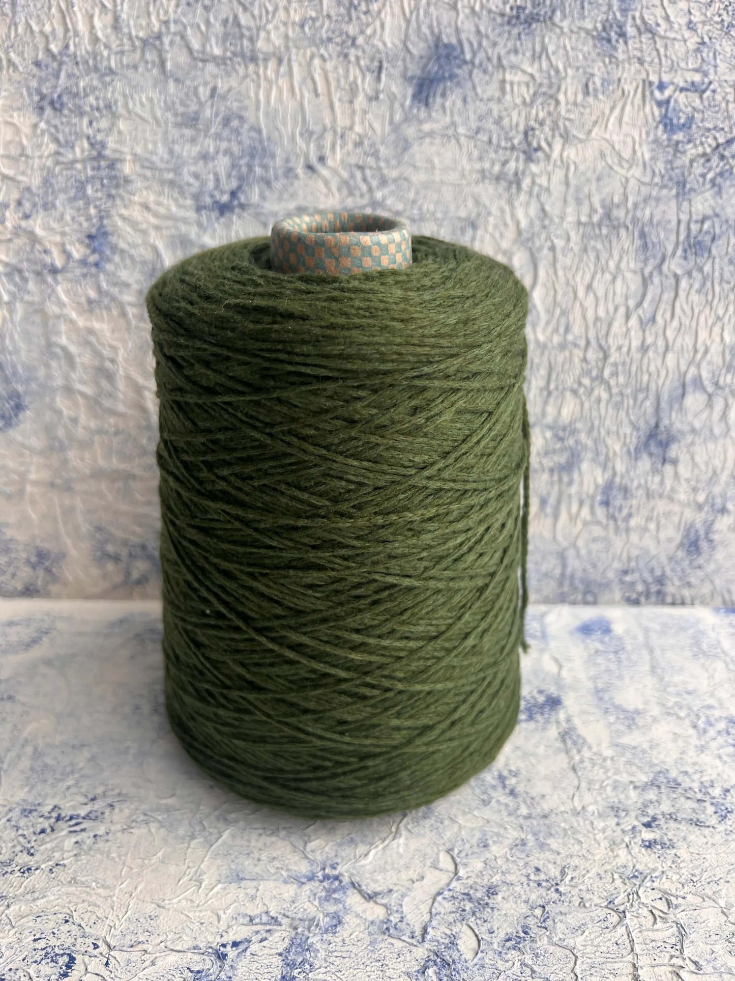 PIUMA Cashmere Yarn 100%, Yarn by Cariaggi. Yarn on Cone, Color Green. Per 100 gr