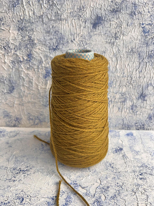 PIUMA Cashmere Yarn 100%, Yarn by Cariaggi. Yarn on Cone, Color Olive. Per 100 gr