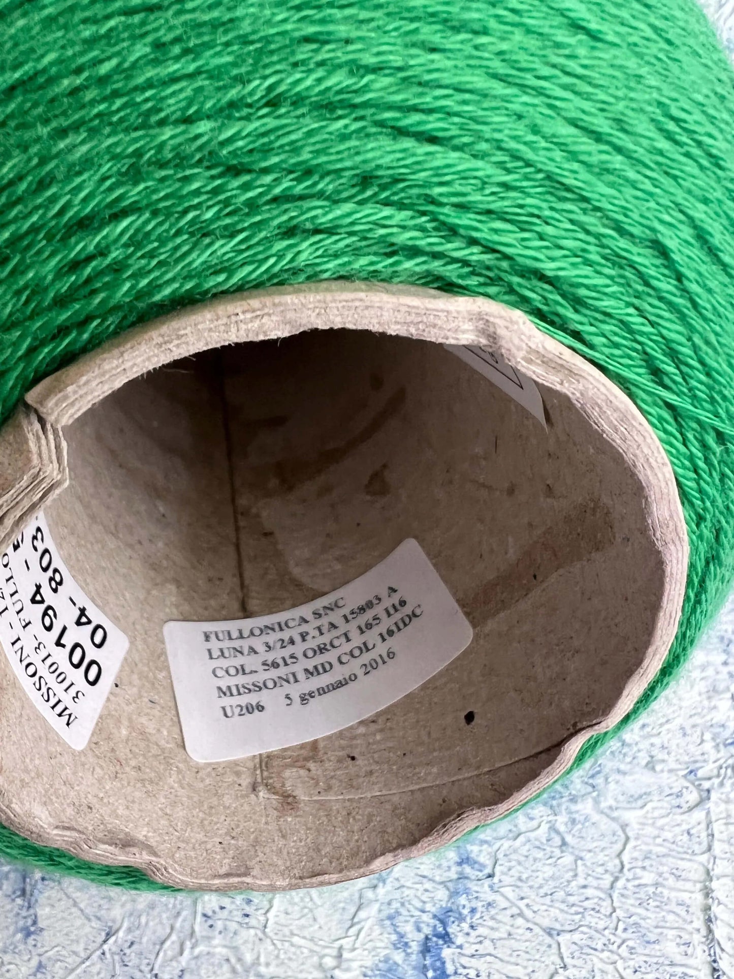 Premium 100% Merino Yarn Missoni - 3/24 Lace Yarn. Color Green. Per 100 gr