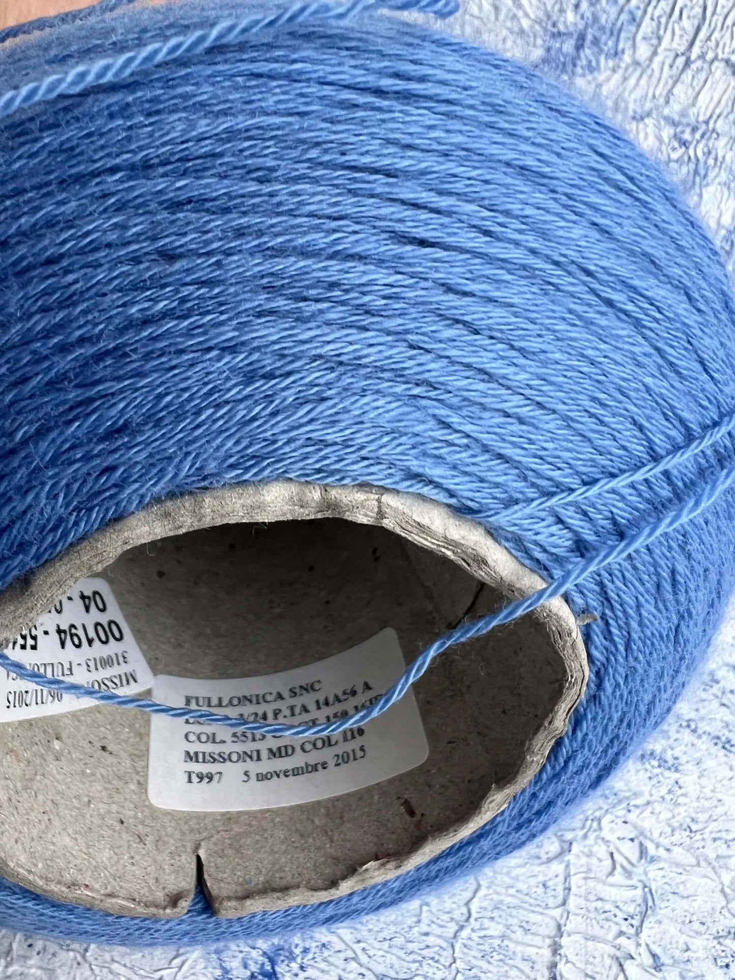Premium 100% Merino Yarn Missoni - 3/24 Lace Yarn. Color Blue. Per 100 gr