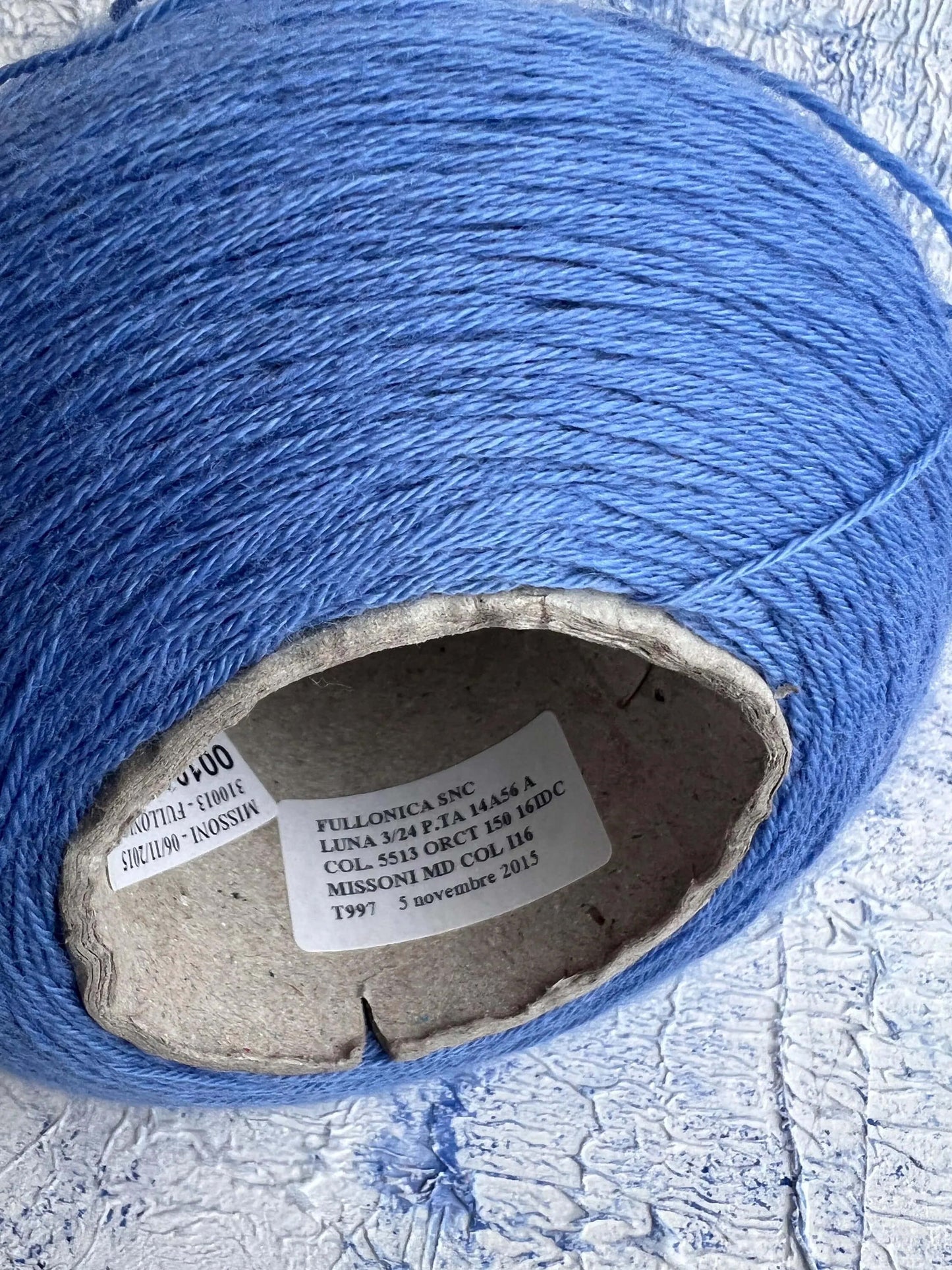 Premium 100% Merino Yarn Missoni - 3/24 Lace Yarn. Color Blue. Per 100 gr