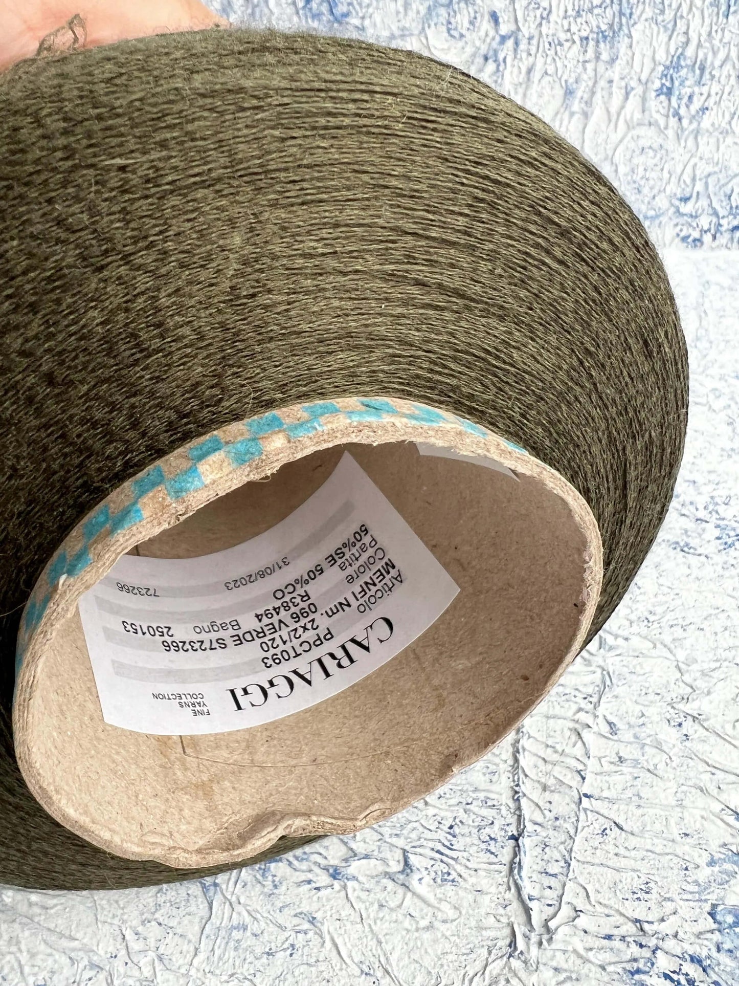 Silk Yarn 50%, Cotton Yarn 50%.Cariaggi Yarn, Yarn for knitting. Verde Green.Per 100 gr