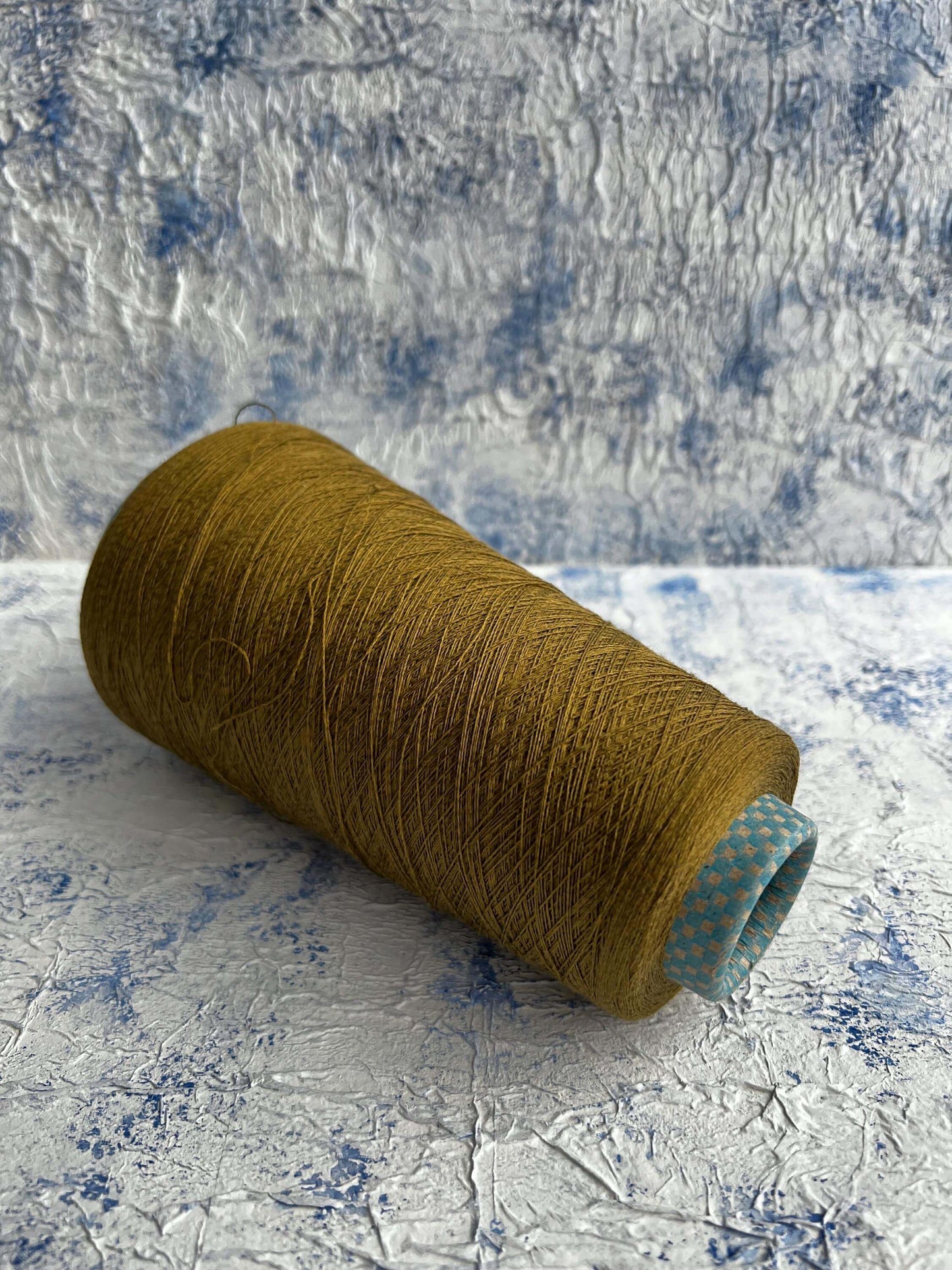 Silk Yarn 50%, Cotton Yarn 50%.Cariaggi Yarn, Yarn on Cone. Olive. Per 100 gr