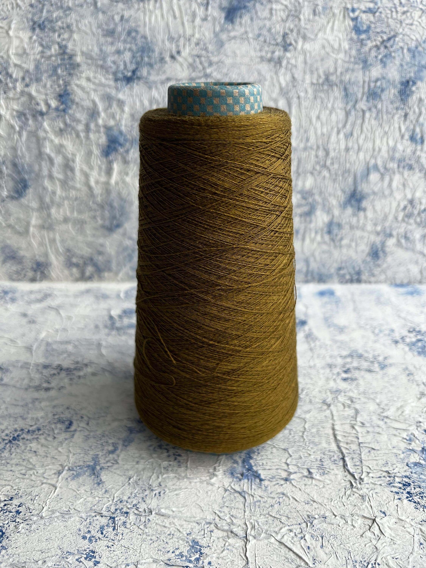 Silk Yarn 50%, Cotton Yarn 50%.Cariaggi Yarn, Yarn on Cone. Olive. Per 100 gr
