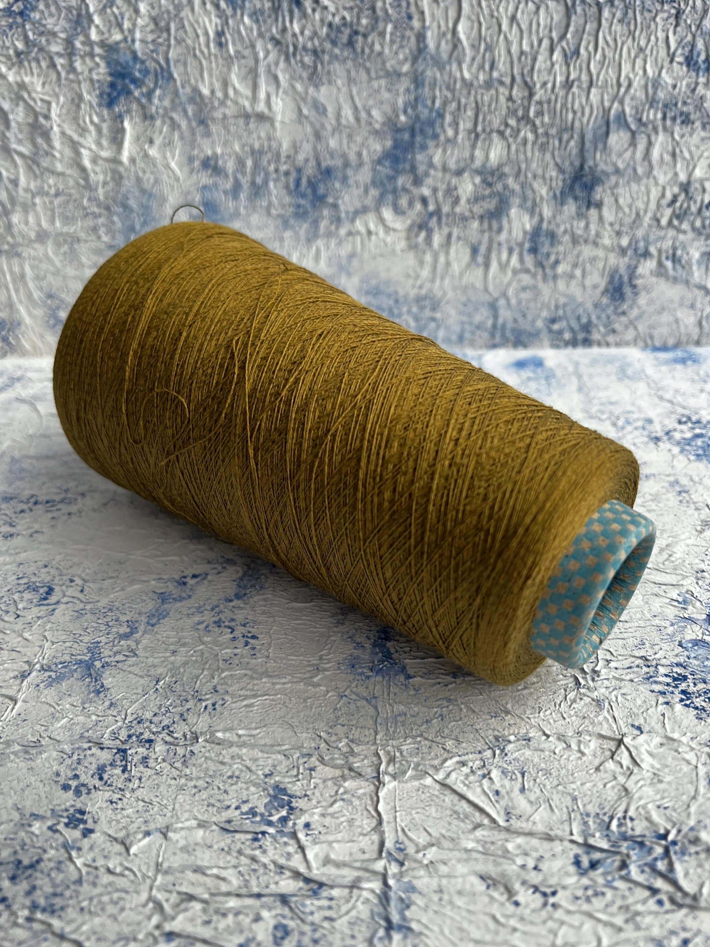 Silk Yarn 50%, Cotton Yarn 50%.Cariaggi Yarn, Yarn on Cone. Olive. Per 100 gr
