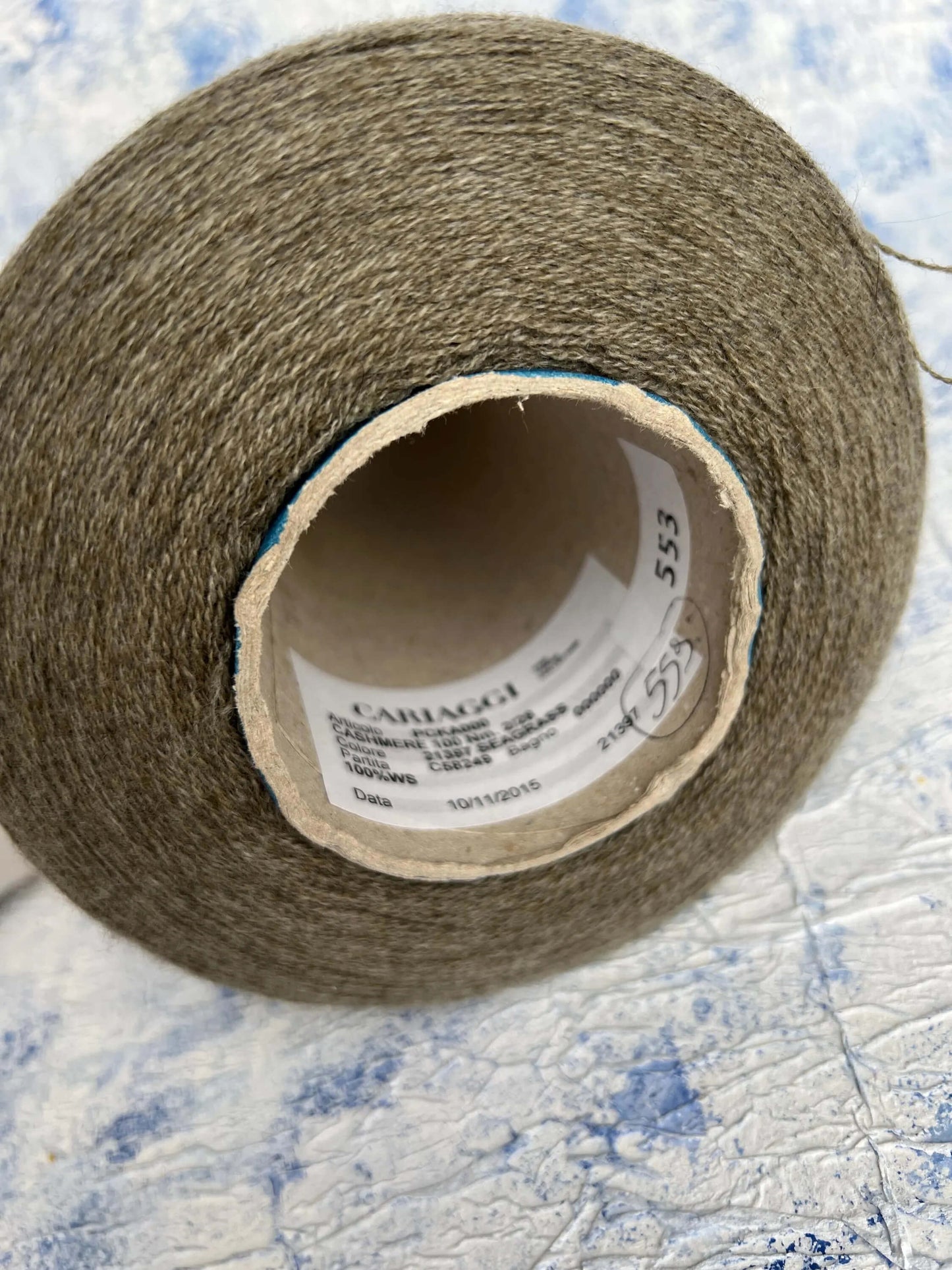 Cashmere Yarn 100%, Yarn for knitting, Cariaggi Yarn. Seagrass. Per 100 gr