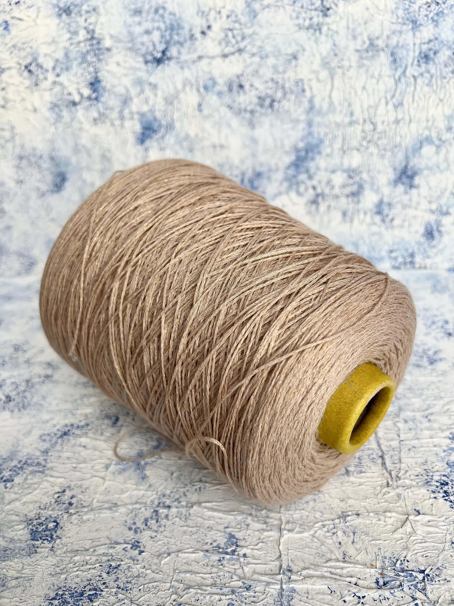 Cotton with lurex 77/23% Loro Piana yarn,Color-Beige&Gold. Per 100 gr
