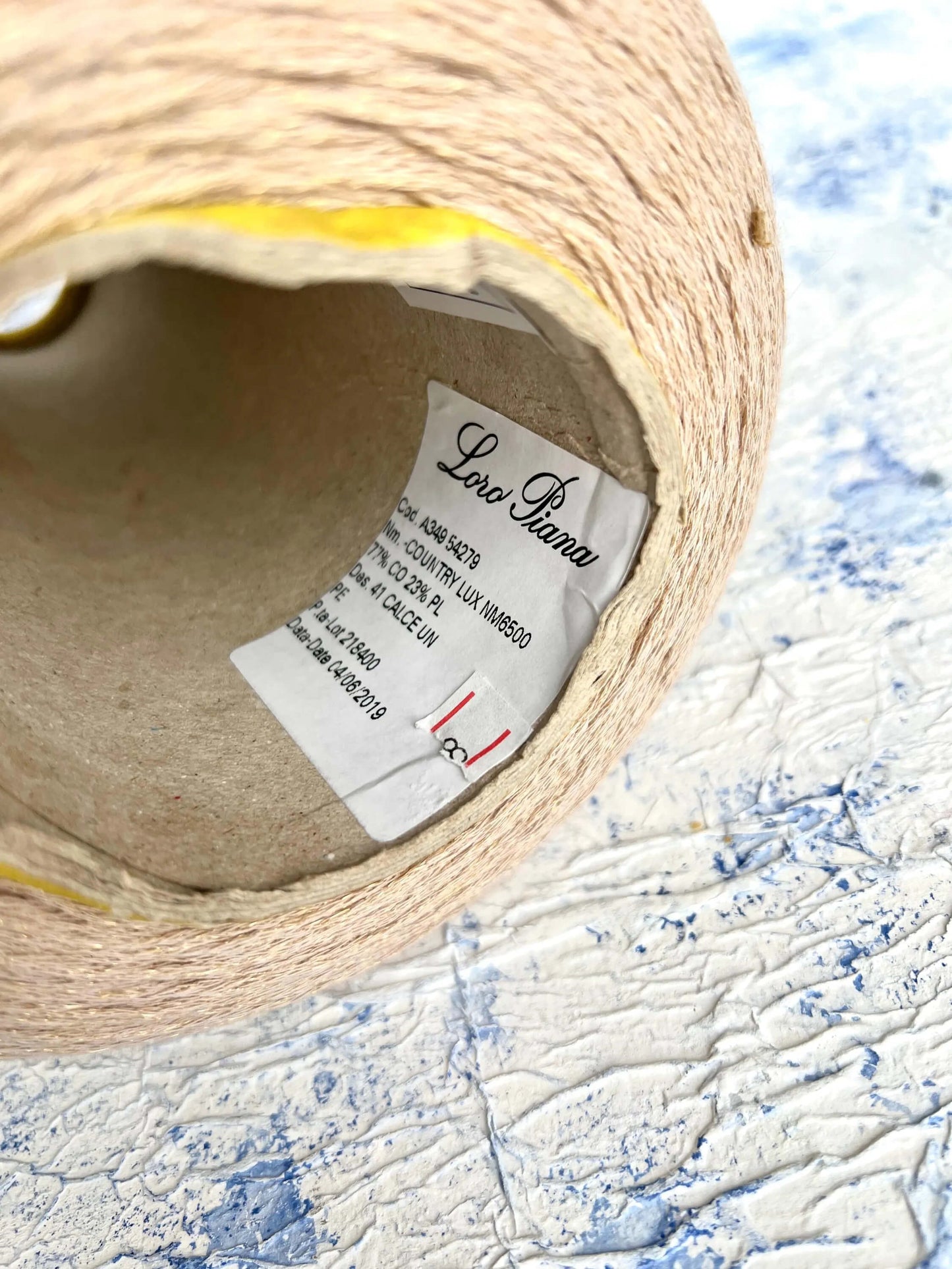 Cotton with lurex 77/23% Loro Piana yarn,Color-Beige&Gold. Per 100 gr