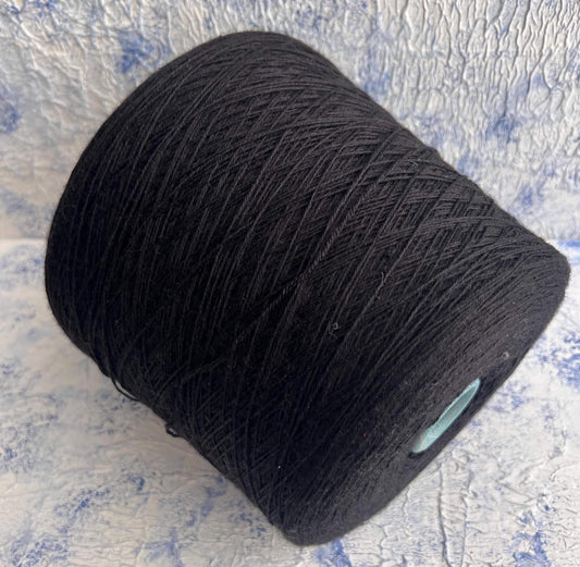 Merino yarn 70%, Silk yarn 30%, Yarn for knitting, Botto Poala, Color Black. Per 100 gr