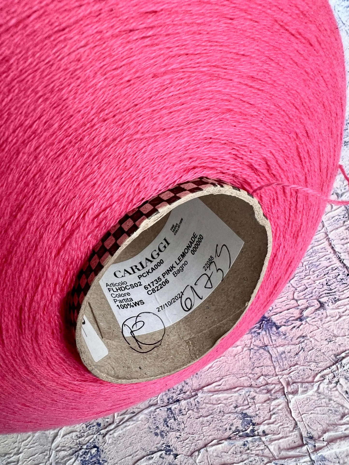 Cashmere yarn 100%, Nm 2/28, Cariaggi yarn PPKC000, Pink Lemonade.Cari-WS-000795