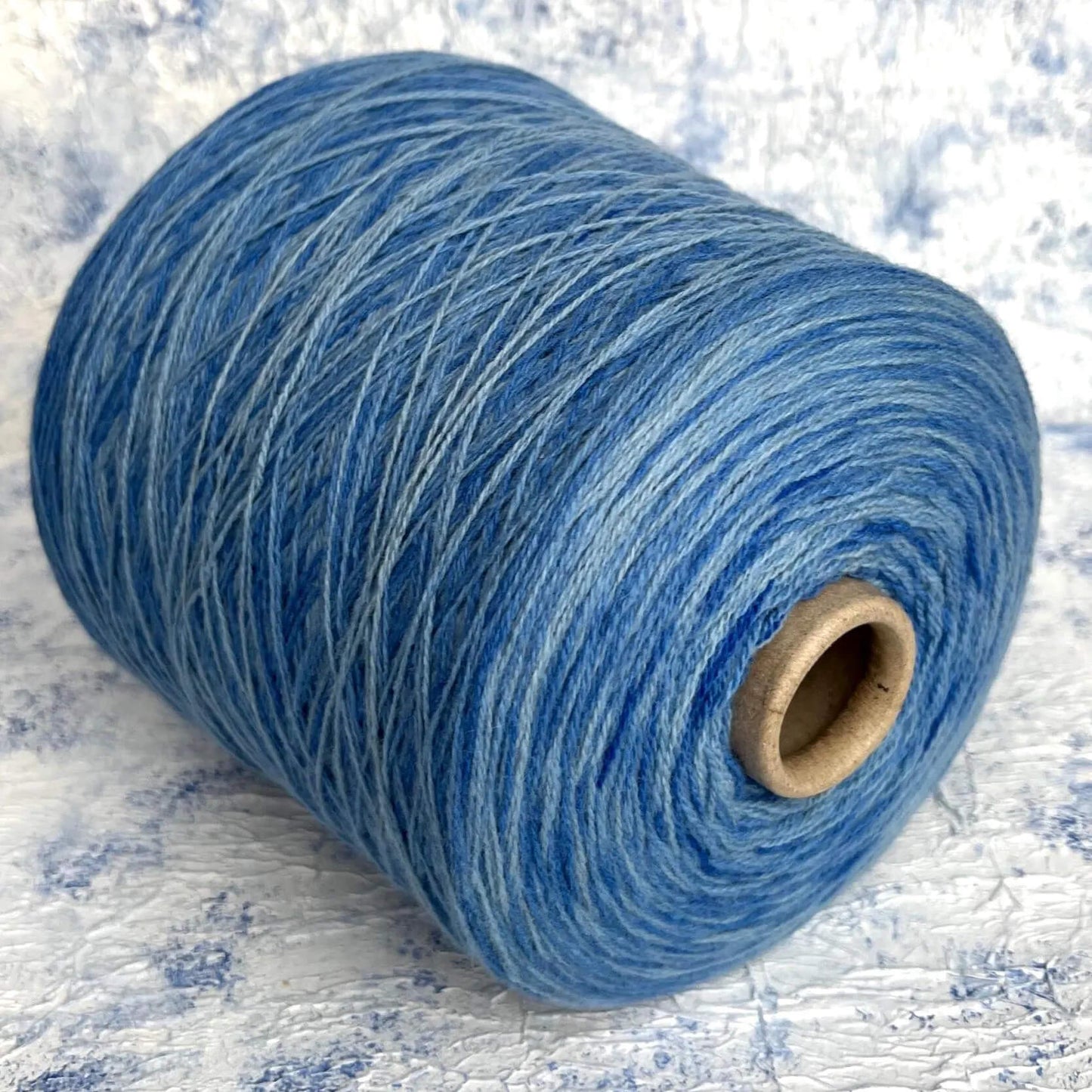 97% Cashmere, 3% Wool Yarn – Blue & White, Per 100 gr