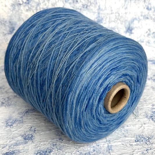 97% Cashmere, 3% Wool Yarn – Blue & White, Per 100 gr