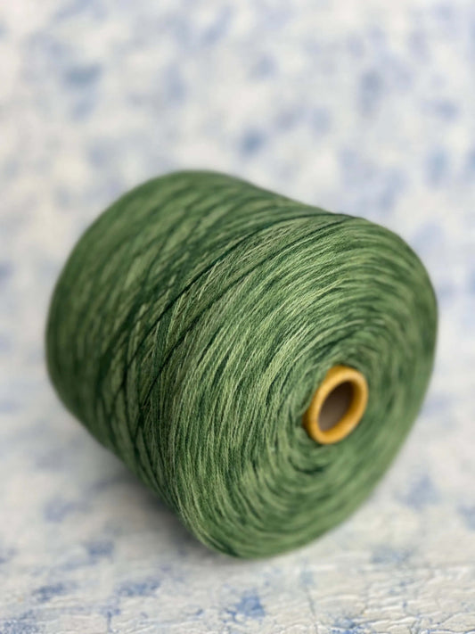 97% Cashmere, 3% Wool Yarn – Green & White, Per 100 gr
