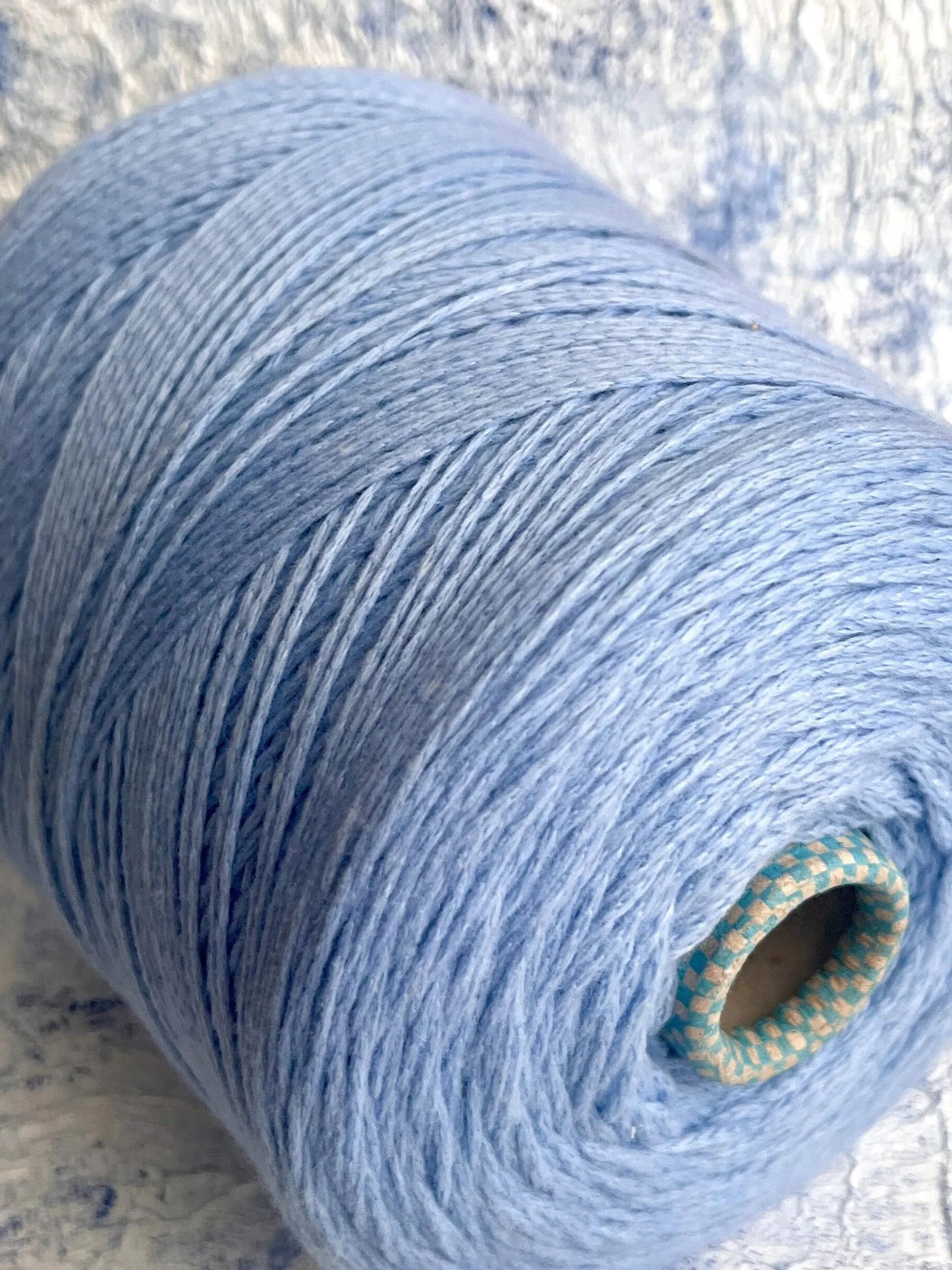 PIUMA Cashmere Yarn 100%, Yarn by Cariaggi. Yarn on Cone, Color Blue. Per 100 gr