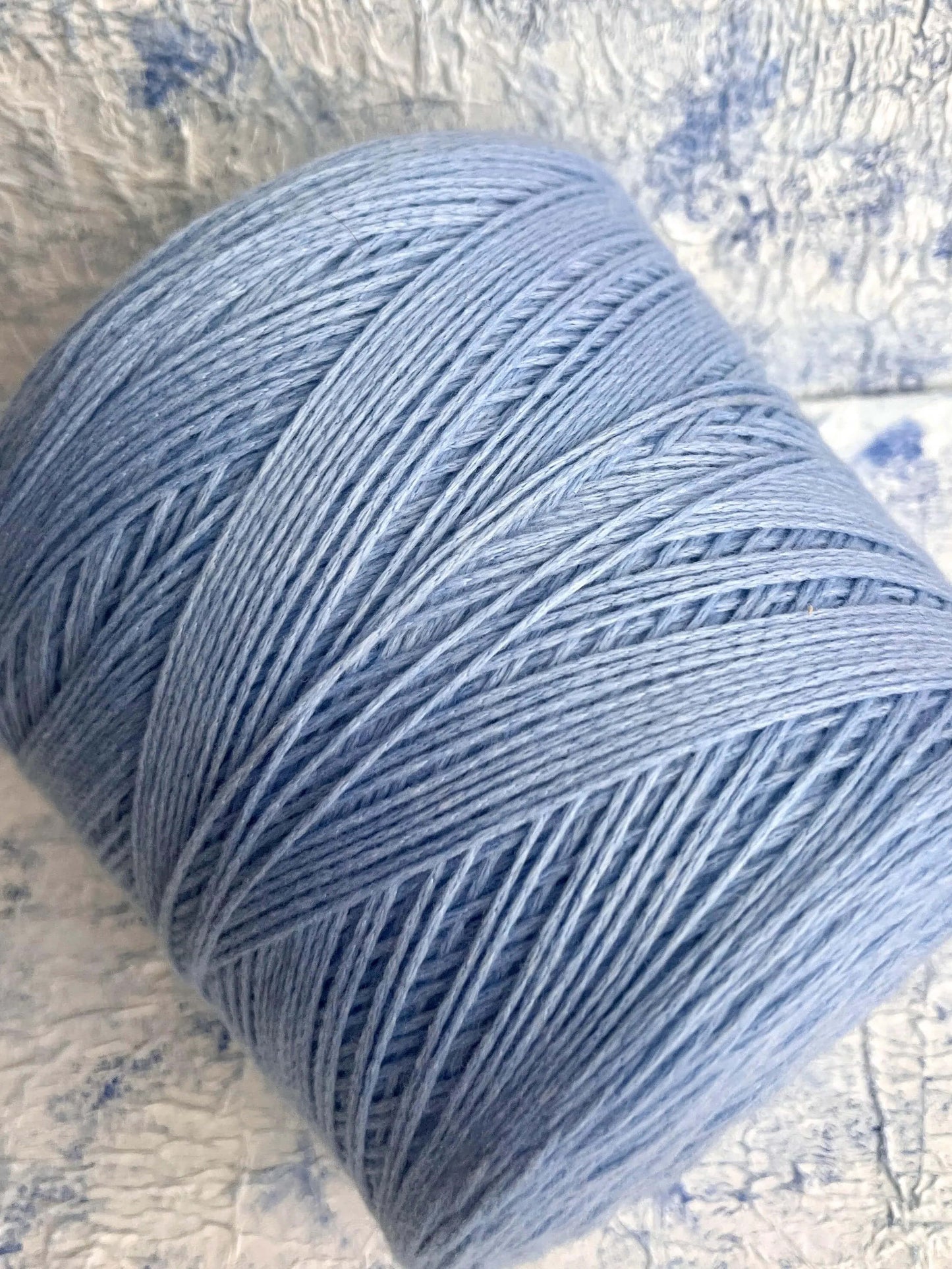PIUMA Cashmere Yarn 100%, Yarn by Cariaggi. Yarn on Cone, Color Blue. Per 100 gr