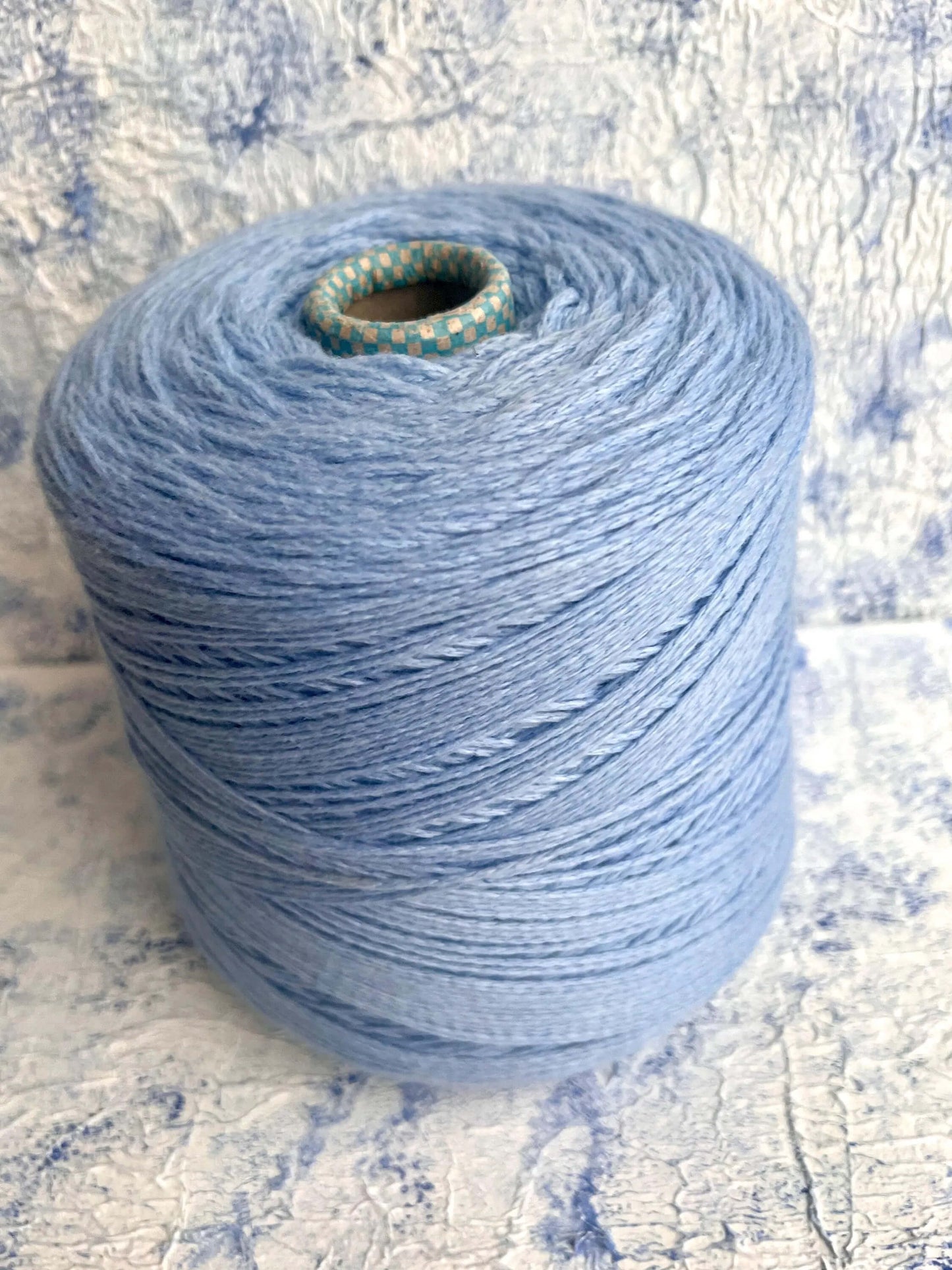 PIUMA Cashmere Yarn 100%, Yarn by Cariaggi. Yarn on Cone, Color Blue. Per 100 gr