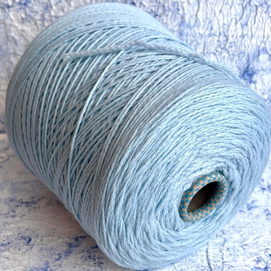 PIUMA Cashmere Yarn 100%, Yarn by Cariaggi. Yarn on Cone, Color Light Blue. Per 100 gr