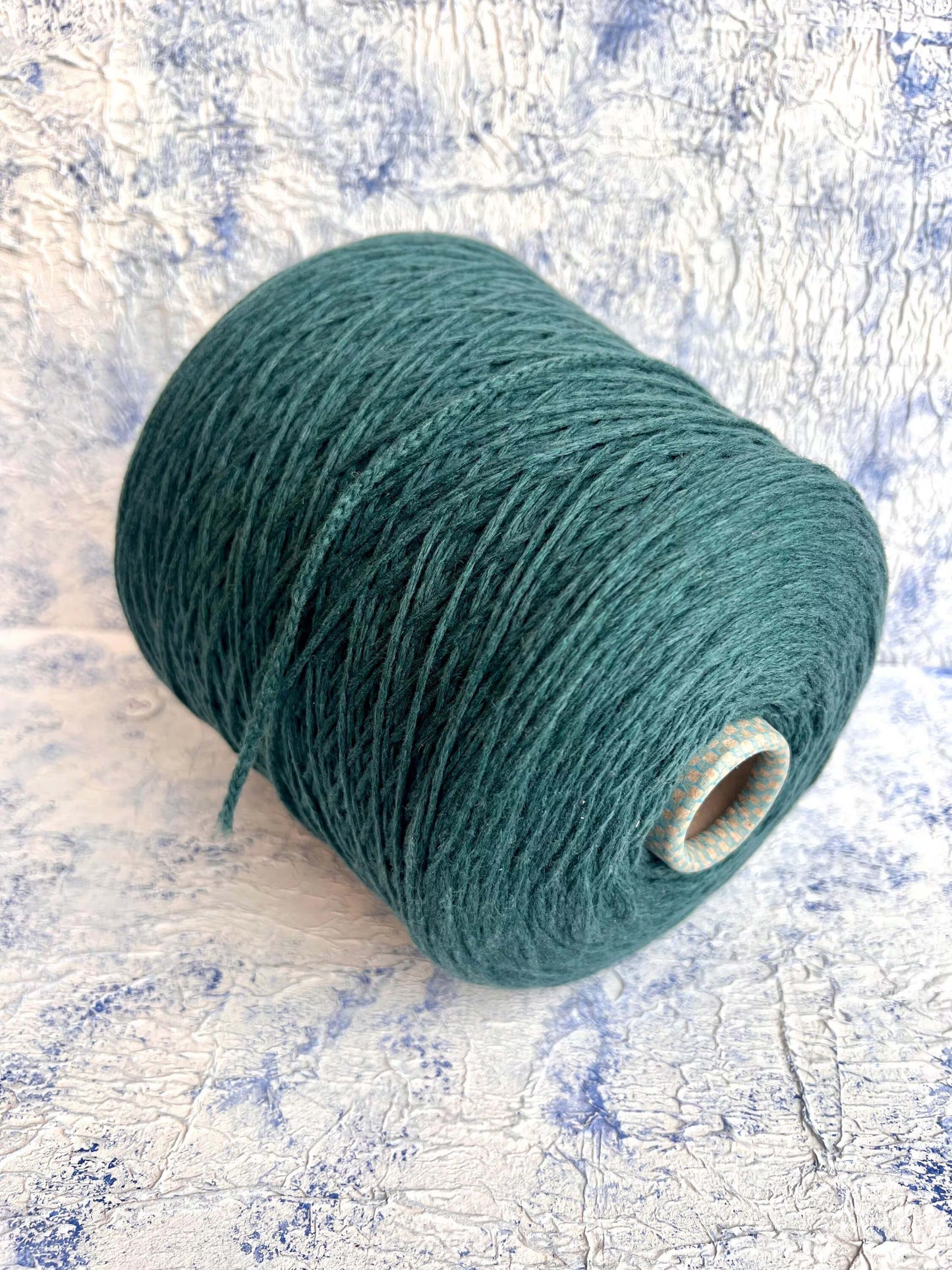 PIUMA Cashmere Yarn 100%, Yarn by Cariaggi. Yarn on Cone, Color BlueGreen. Per 100 gr