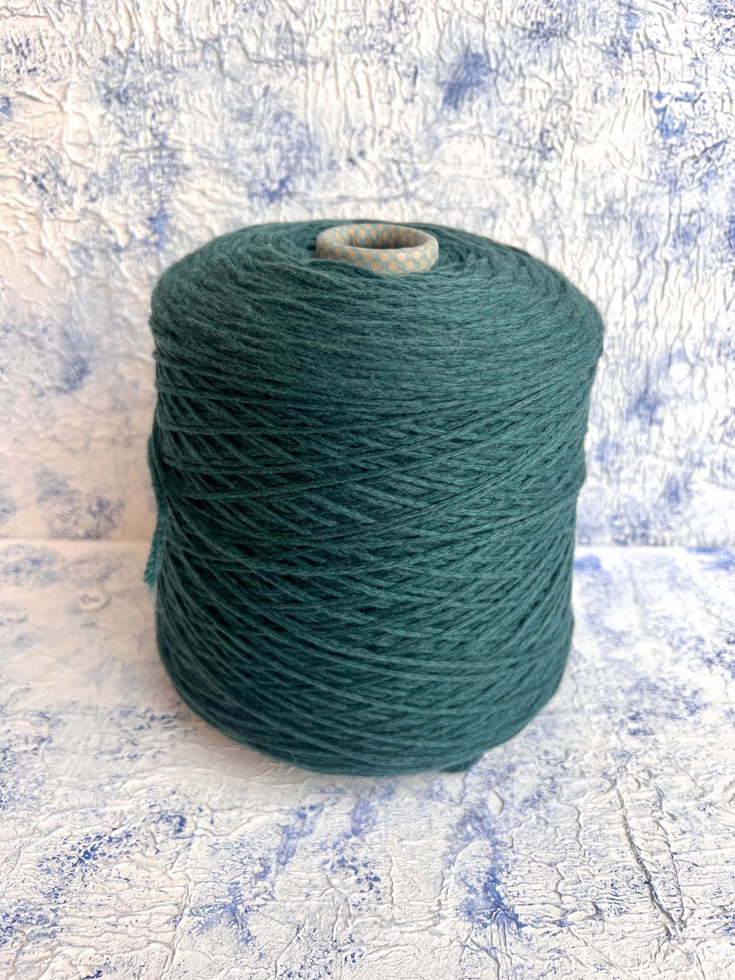 PIUMA Cashmere Yarn 100%, Yarn by Cariaggi. Yarn on Cone, Color BlueGreen. Per 100 gr