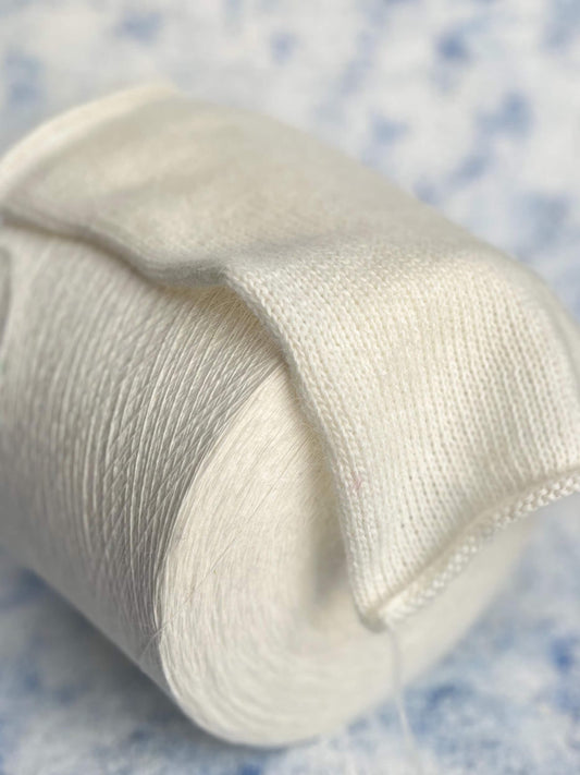 Angora Yarn 50%, 50% Pa yarn, Serena, Color-White. Per 100 gr