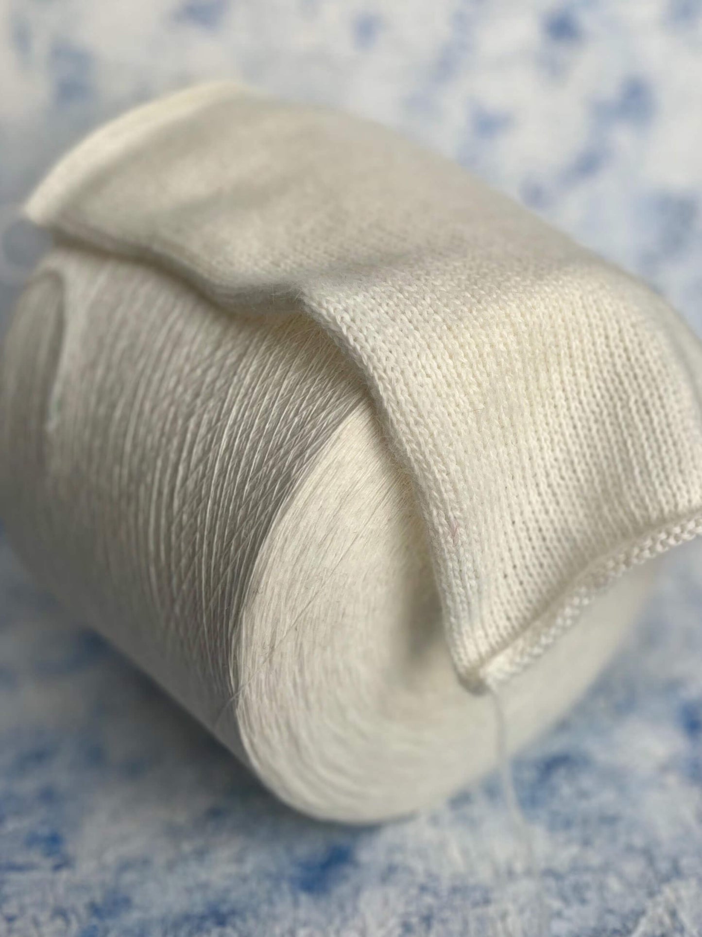 Angora Yarn 50%, 50% Pa yarn, Serena, Color-White. Per 100 gr