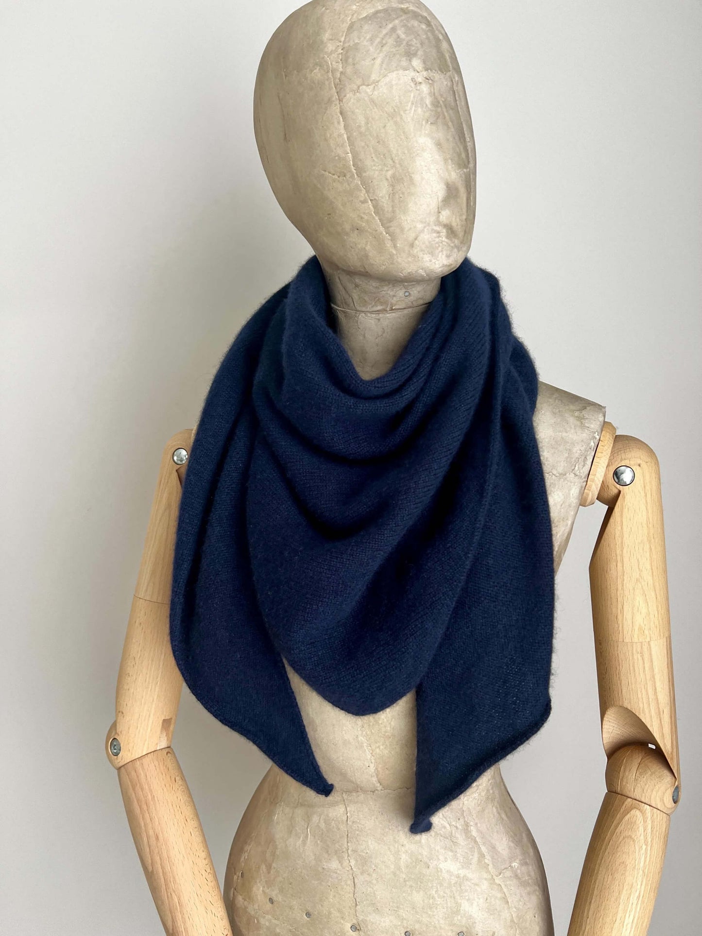 Navy Blue - Elegant Triangle Design Pure Cashmere blend Shawl