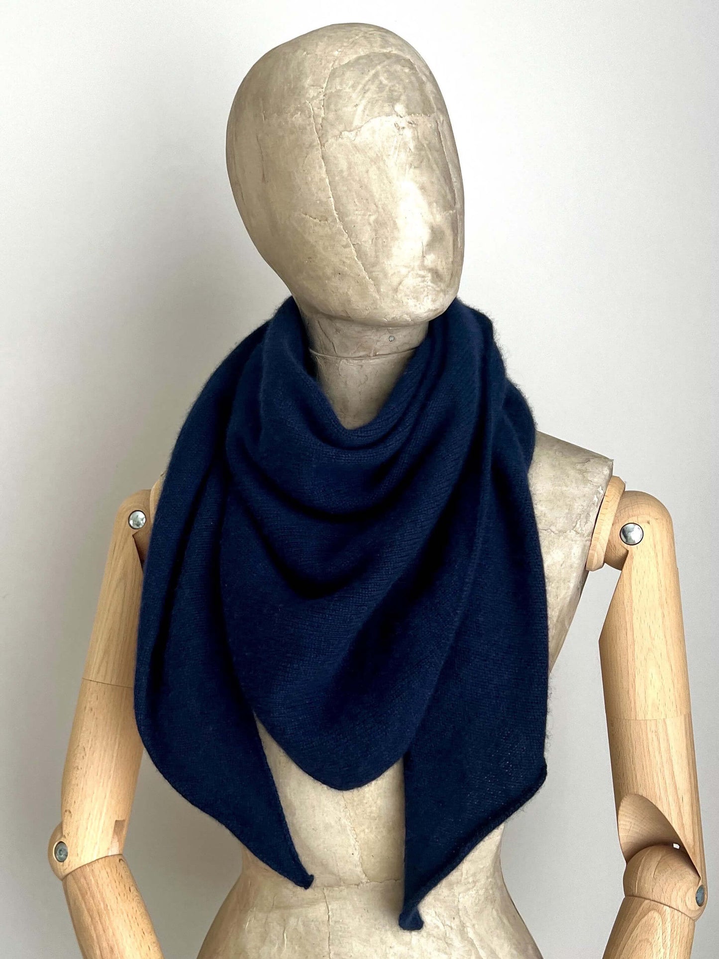Navy Blue - Elegant Triangle Design Pure Cashmere blend Shawl