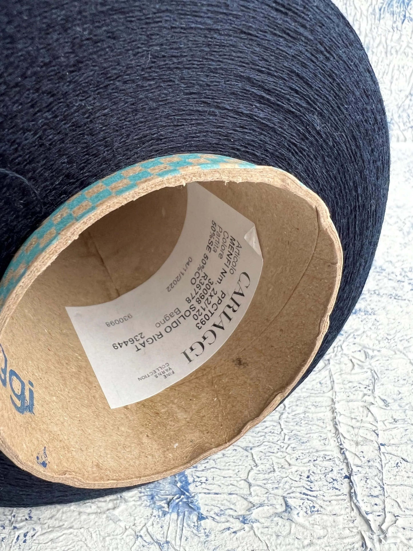 Silk Yarn 50%, Cotton Yarn 50%.Cariaggi Yarn, Yarn for knitting.Dark Blue.Per 100 gr