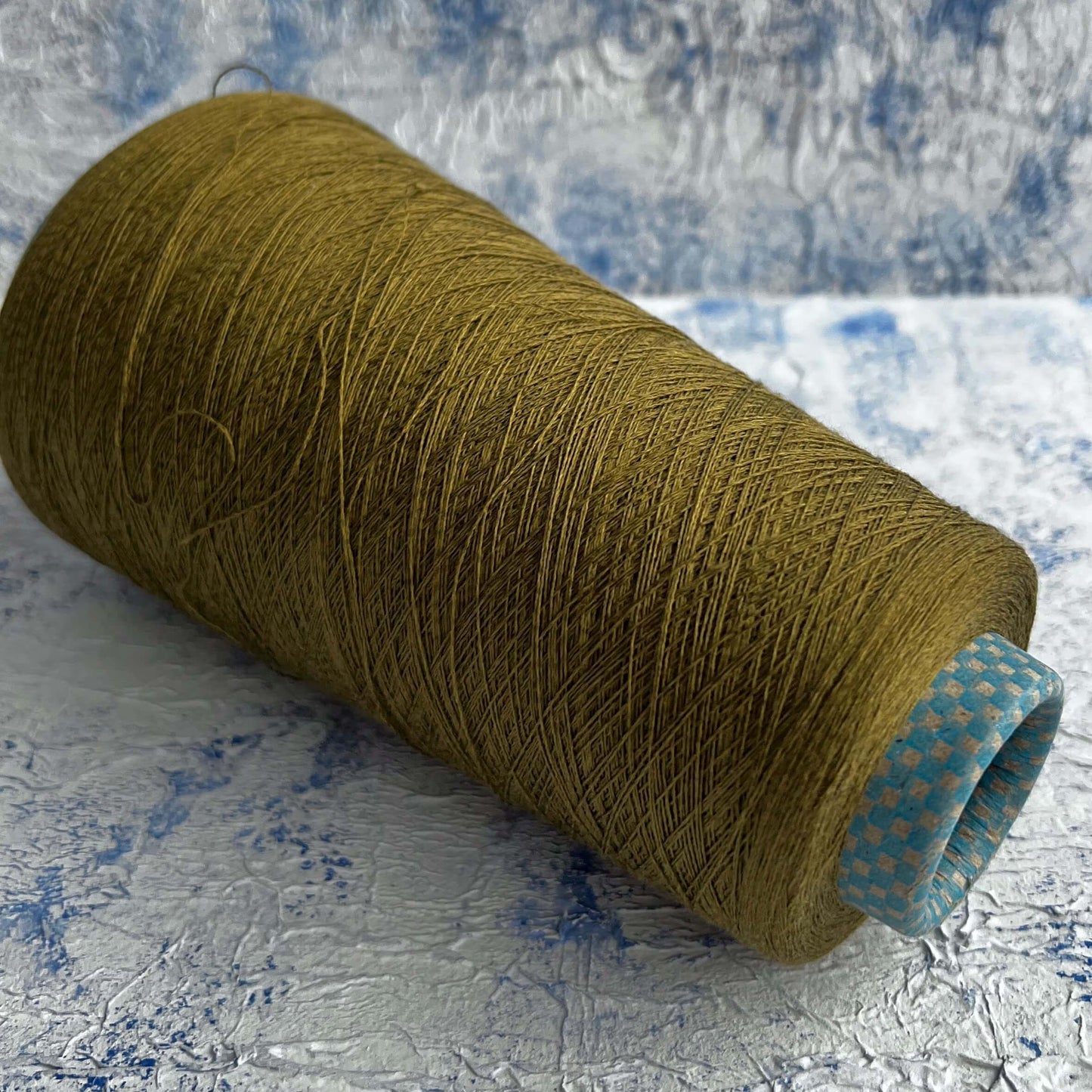 Silk Yarn 50%, Cotton Yarn 50%.Cariaggi Yarn, Yarn on Cone. Olive. Per 100 gr